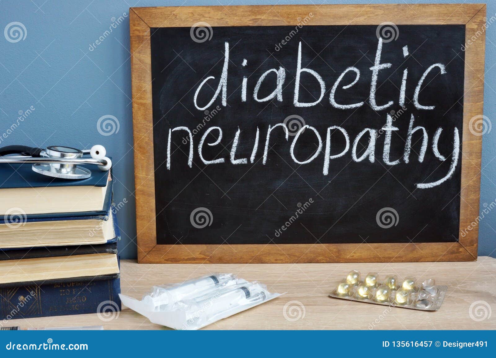 diabetic neuropathy handwritten on a blackboard