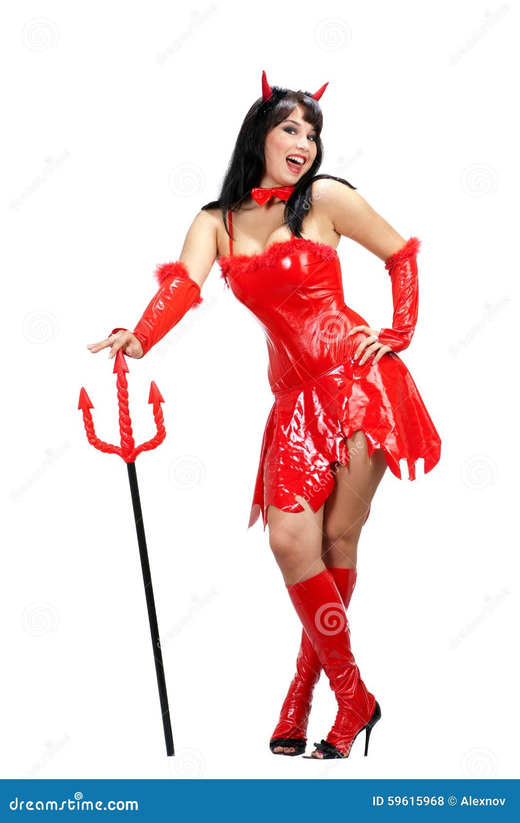 Femme Dans Le Costume De Carnaval. Forme De Diable Photo stock - Image du  modèle, effectuer: 21484028