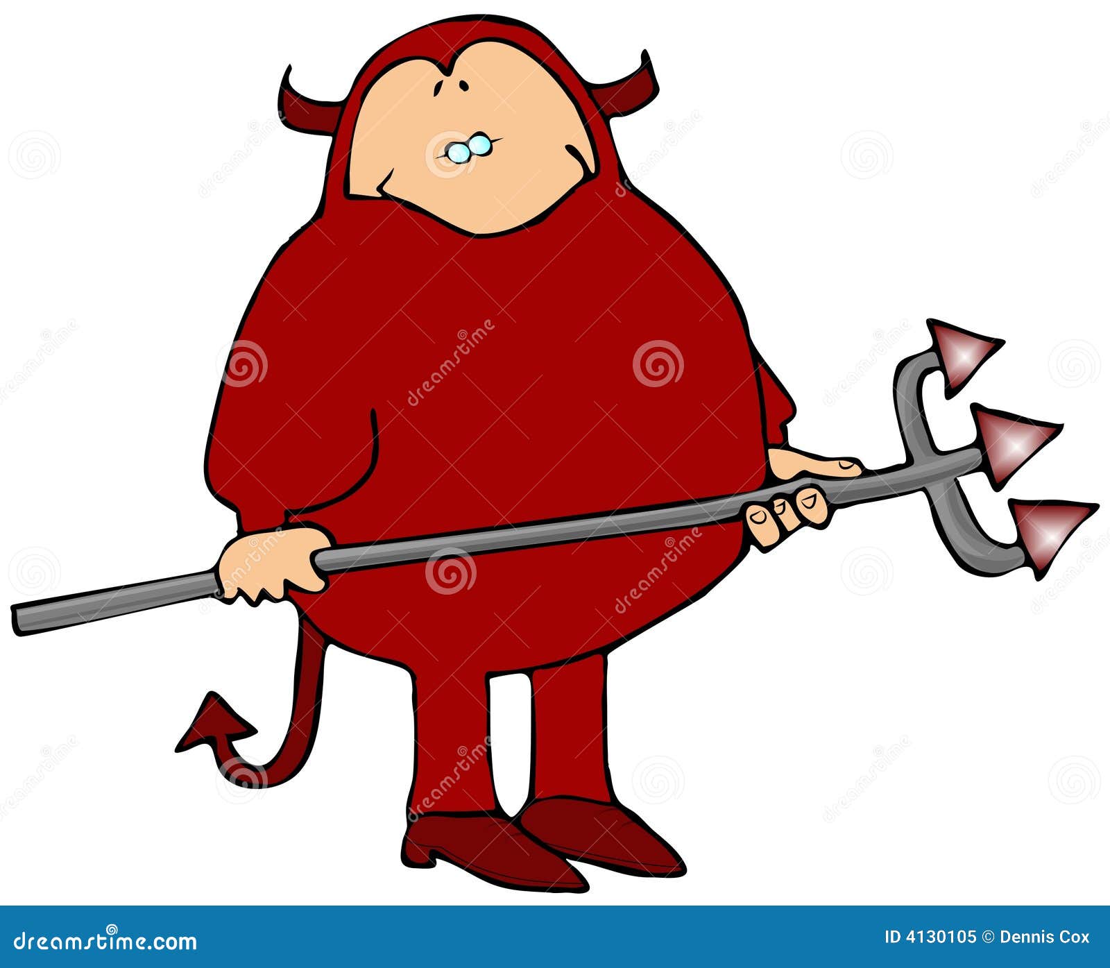 Diablo con un Pitchfork stock de ilustración. Ilustración de cola 4130105