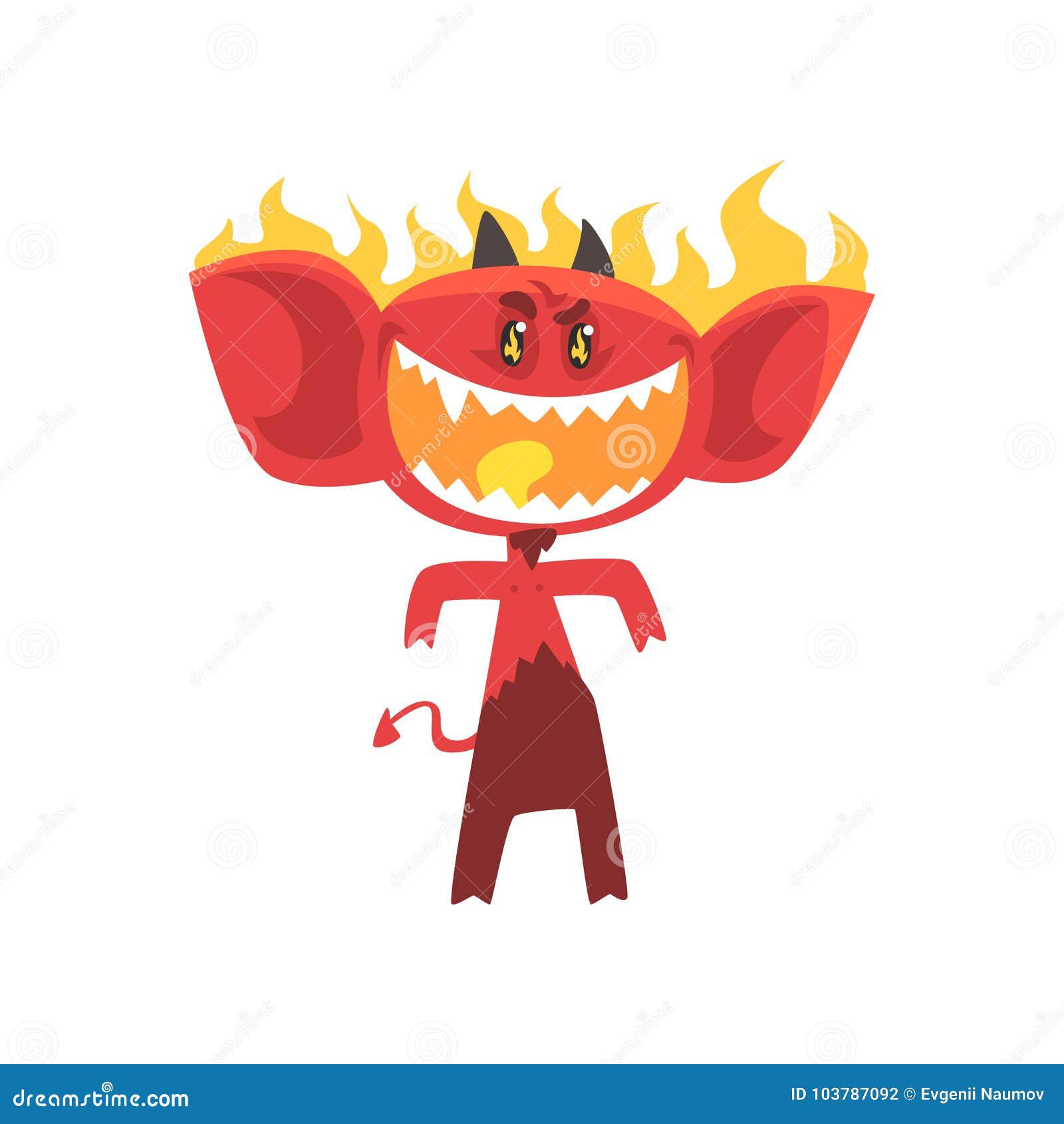 Desenho animado pequeno demônio fogo imagem vetorial de lineartestpilot©  62071517