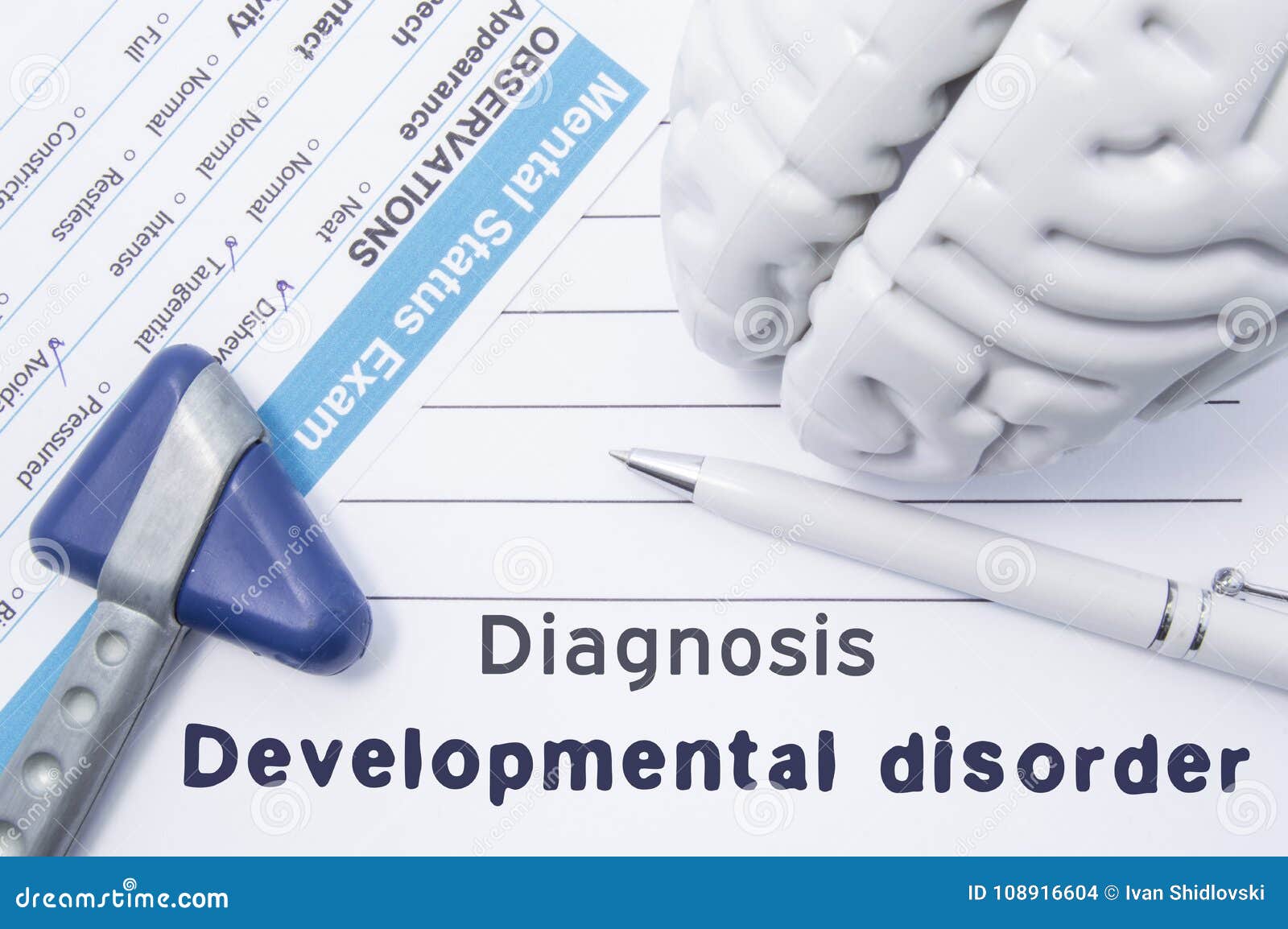 diagnosis developmental disorder. medical psychiatrist opinion with written psychiatric diagnosis of developmental disorder, quest