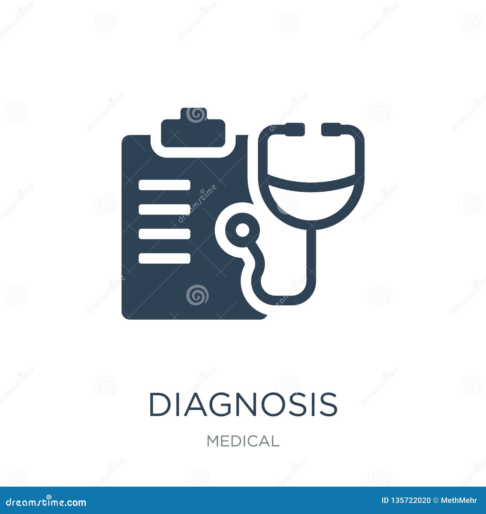 diagnosis icon in trendy  style. diagnosis icon  on white background. diagnosis  icon simple and modern flat