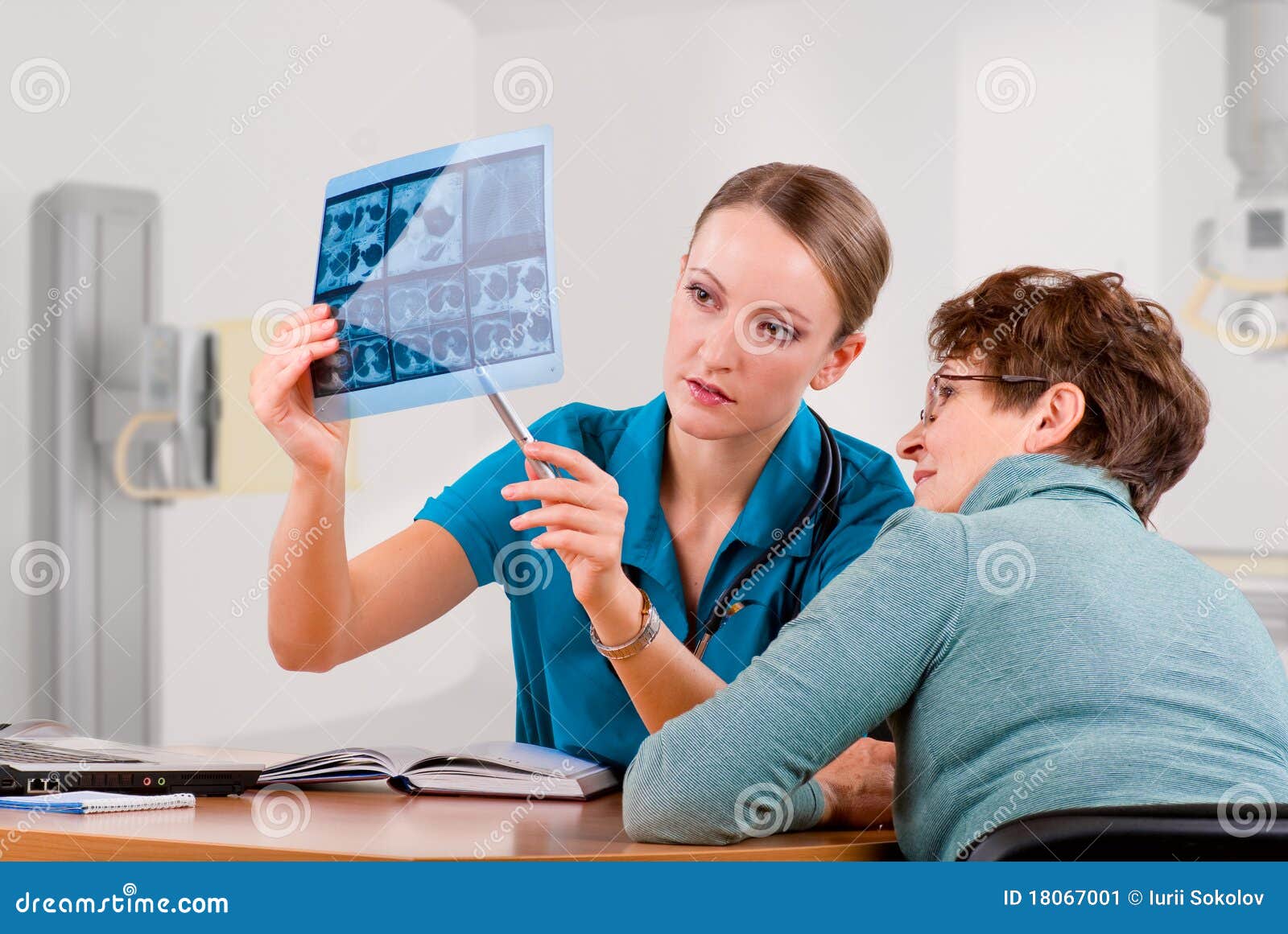 Diagnostic center stock image. Image of female, clipboard 18067001
