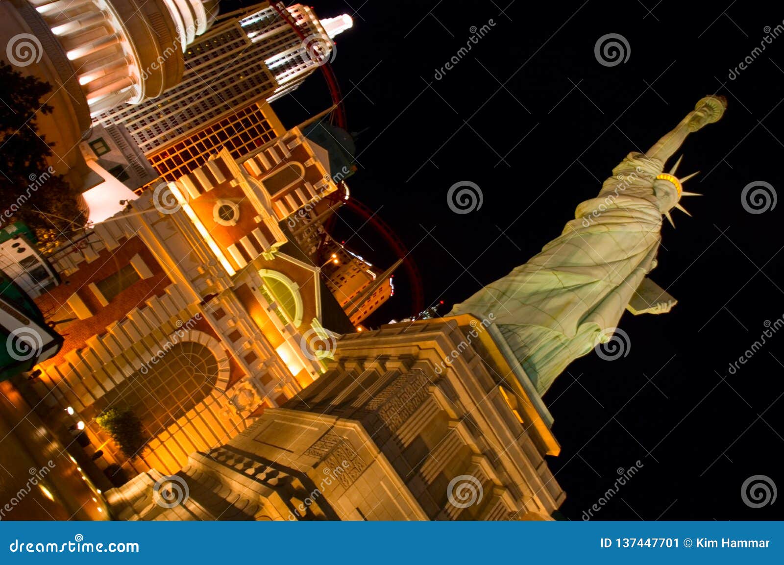 New York New York In Las Vegas At Night Stock Photo, Picture and Royalty  Free Image. Image 13021108.