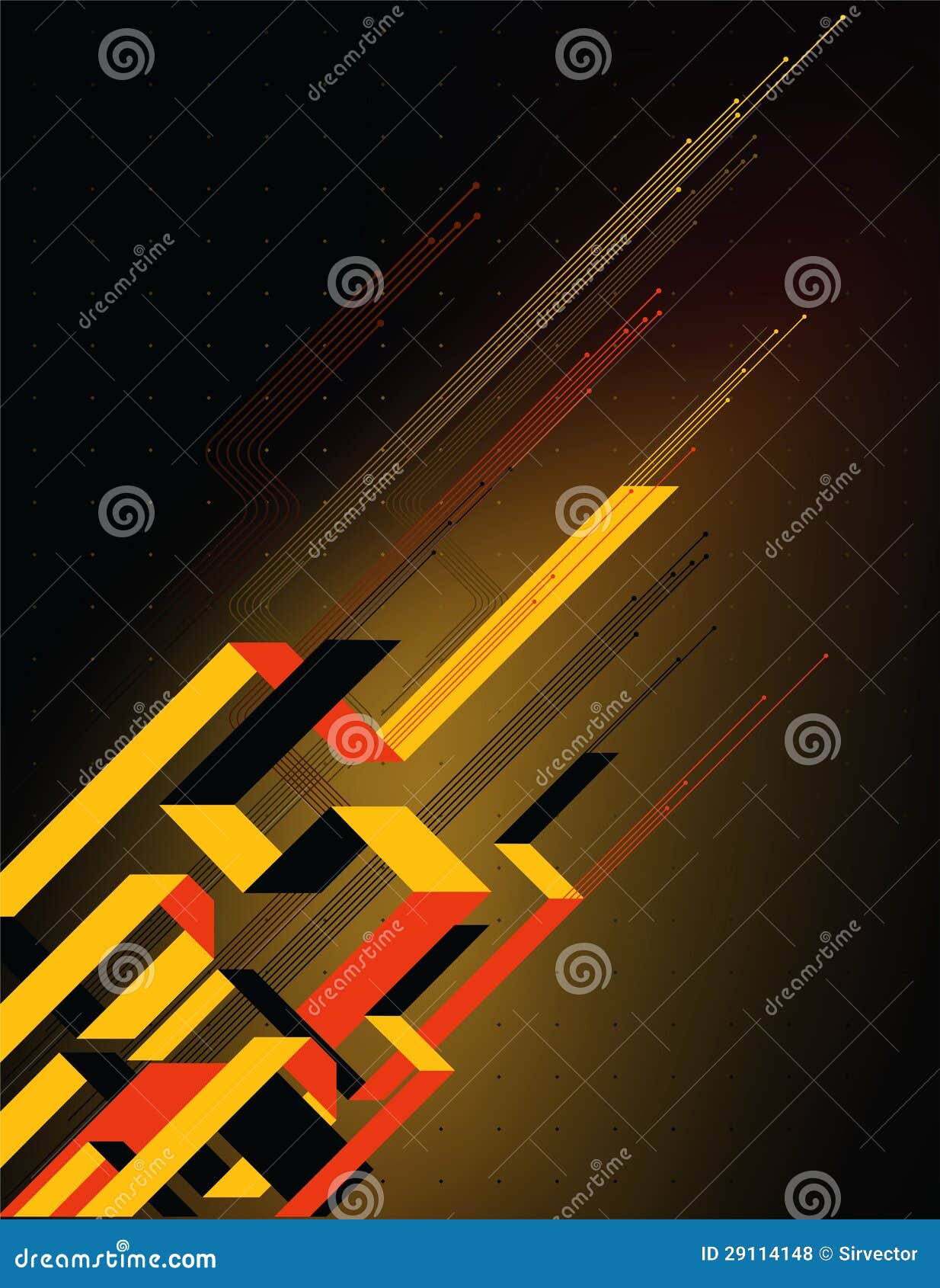 Diagonale oranje en gele lijnen op donkere achtergrond