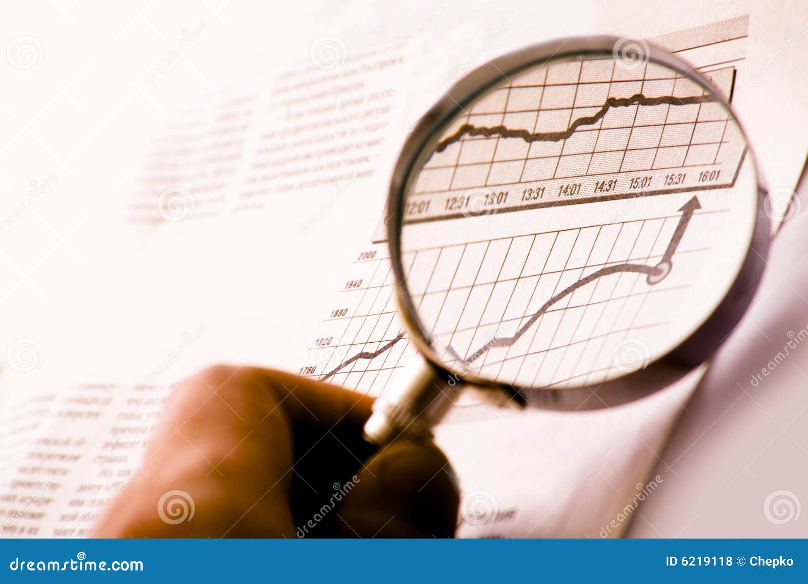Diagram magnifier stock photo. Image of financial, measuring 6219118