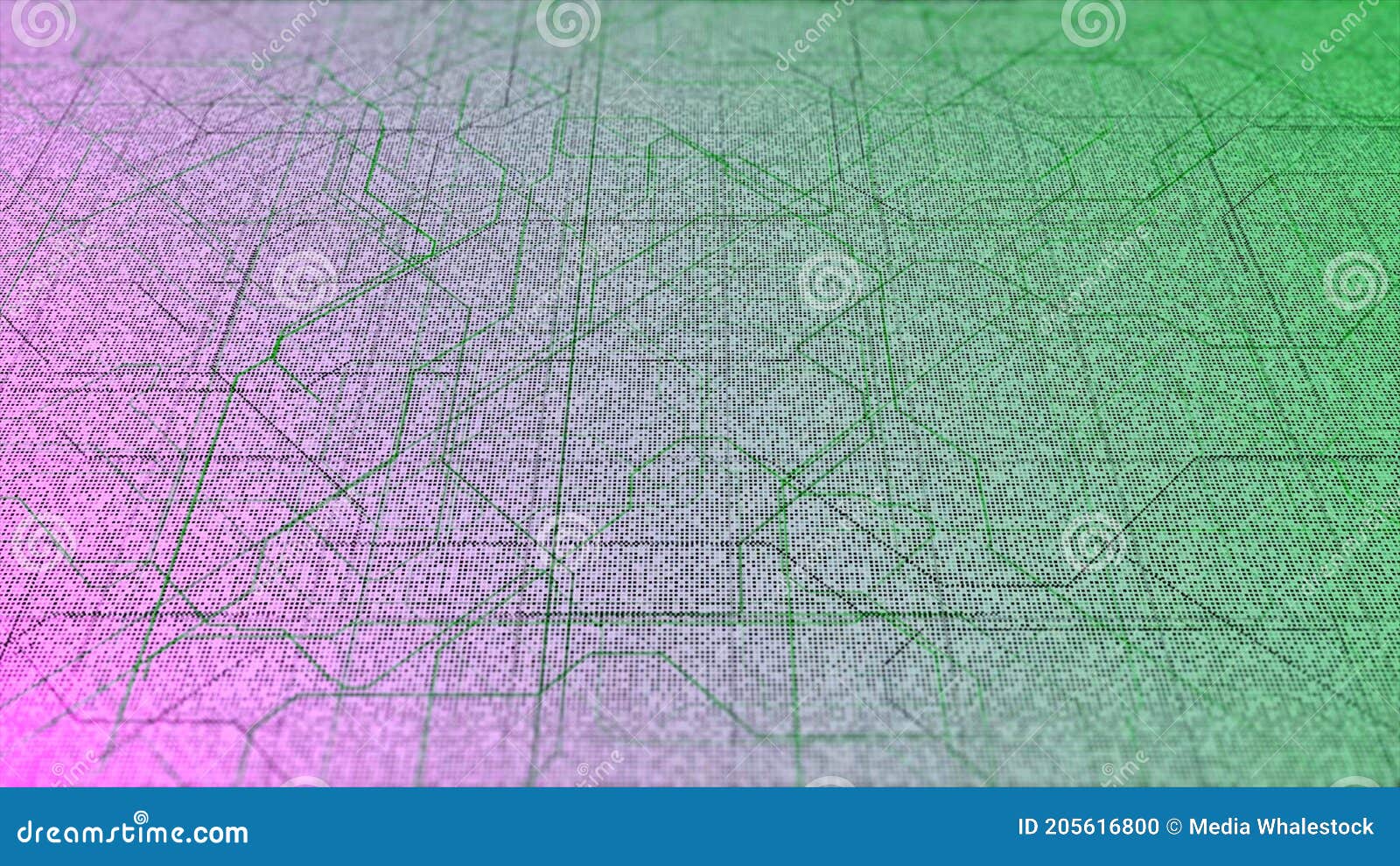 diagram with moving lines of computer chip. animation. multi-colored technological background with moving lines forming