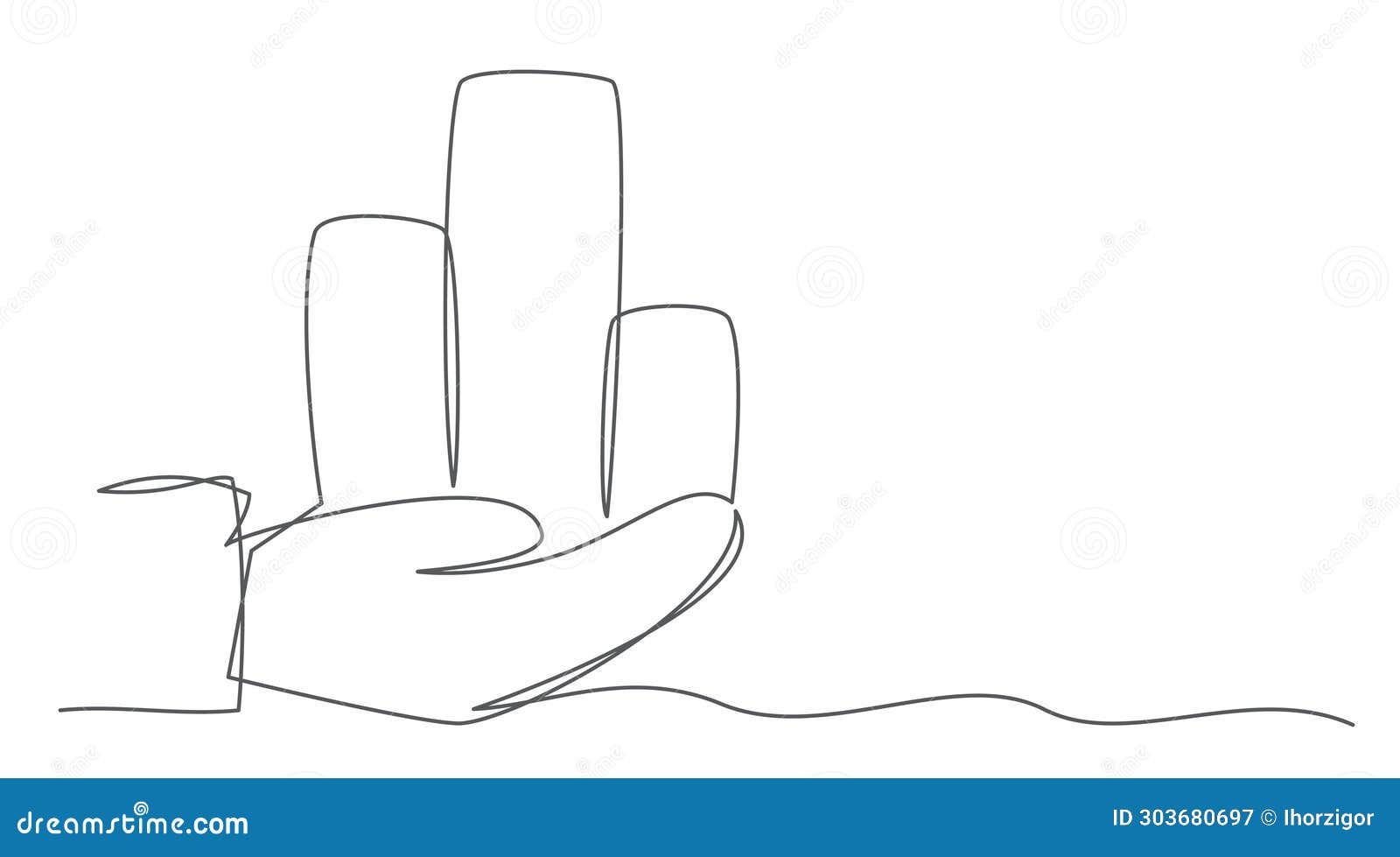 Diagram One Line Drawing Isolated on White Background Stock Vector
