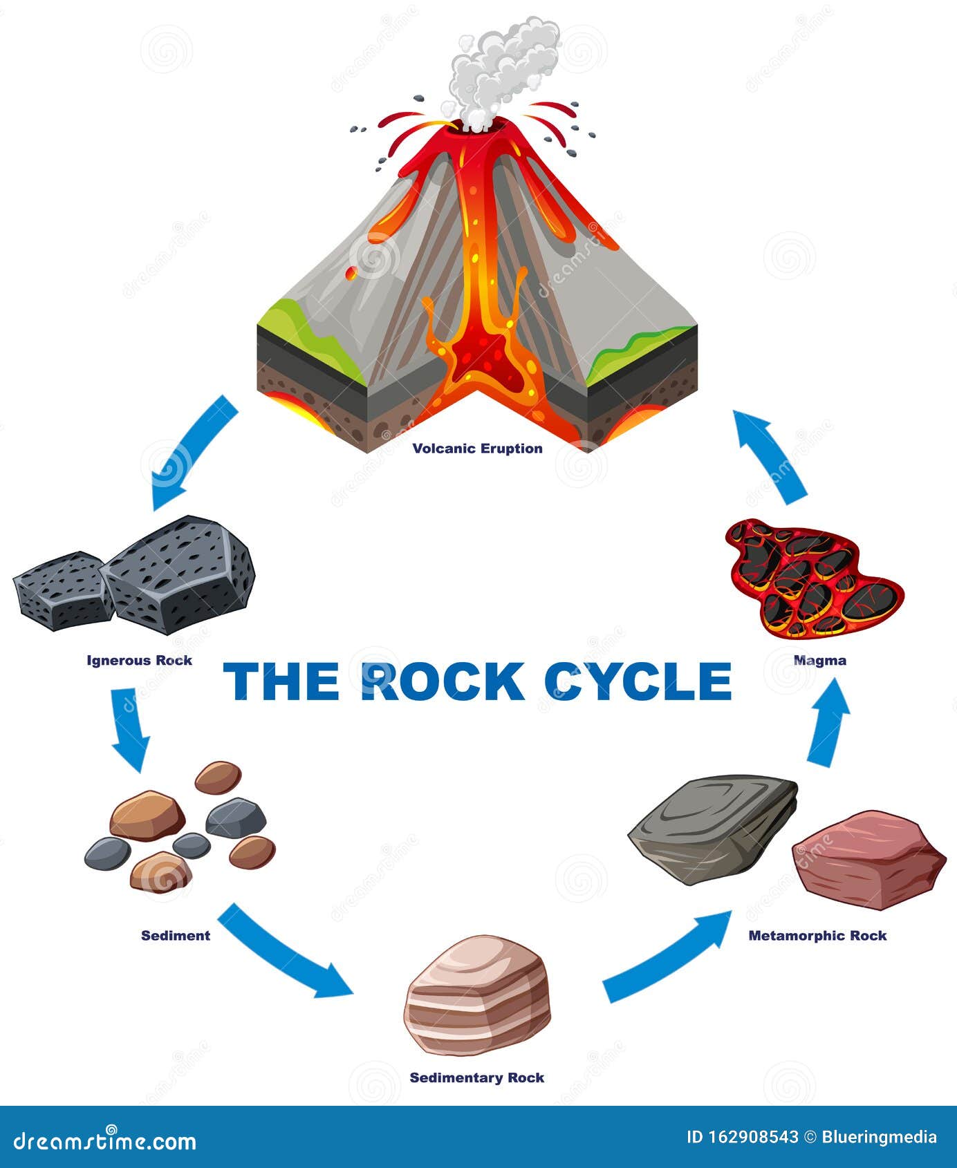 Diagram showing rock cycle stock vector. Illustration of Within Rock Cycle Diagram Worksheet