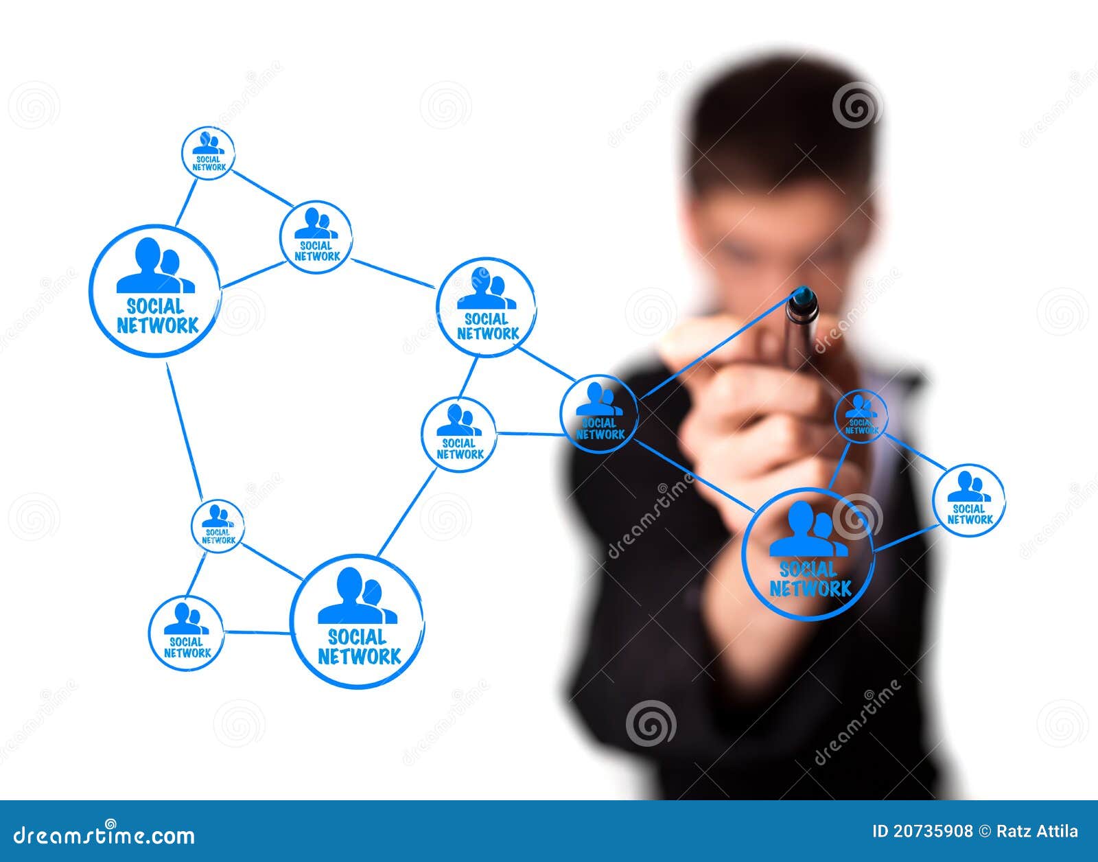 Diagram Showing Social Networking Concept Royalty Free