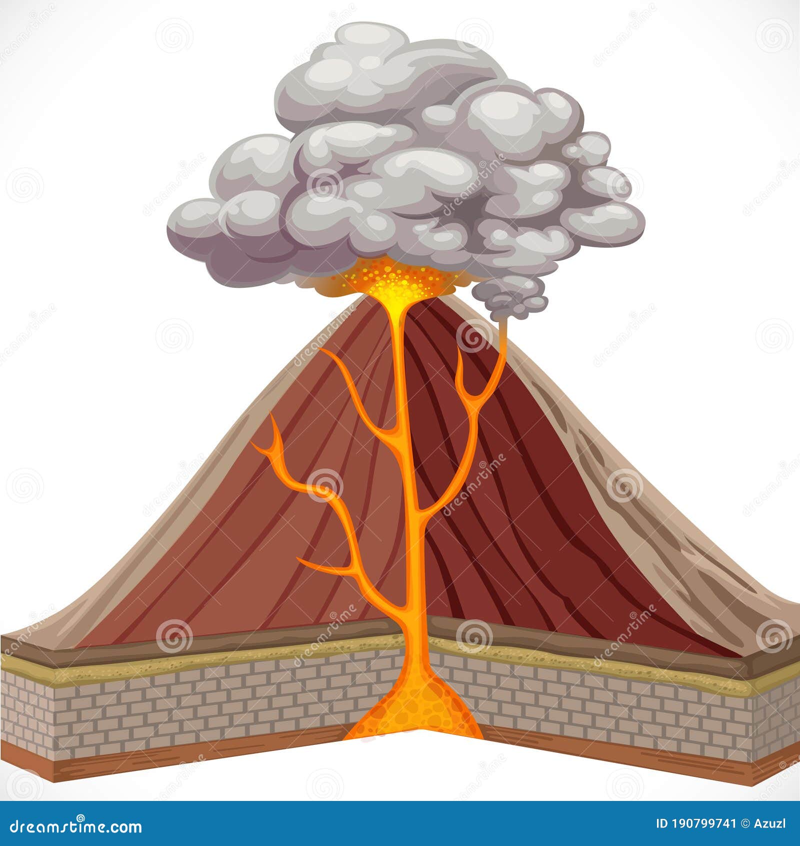 composite volcano erupting