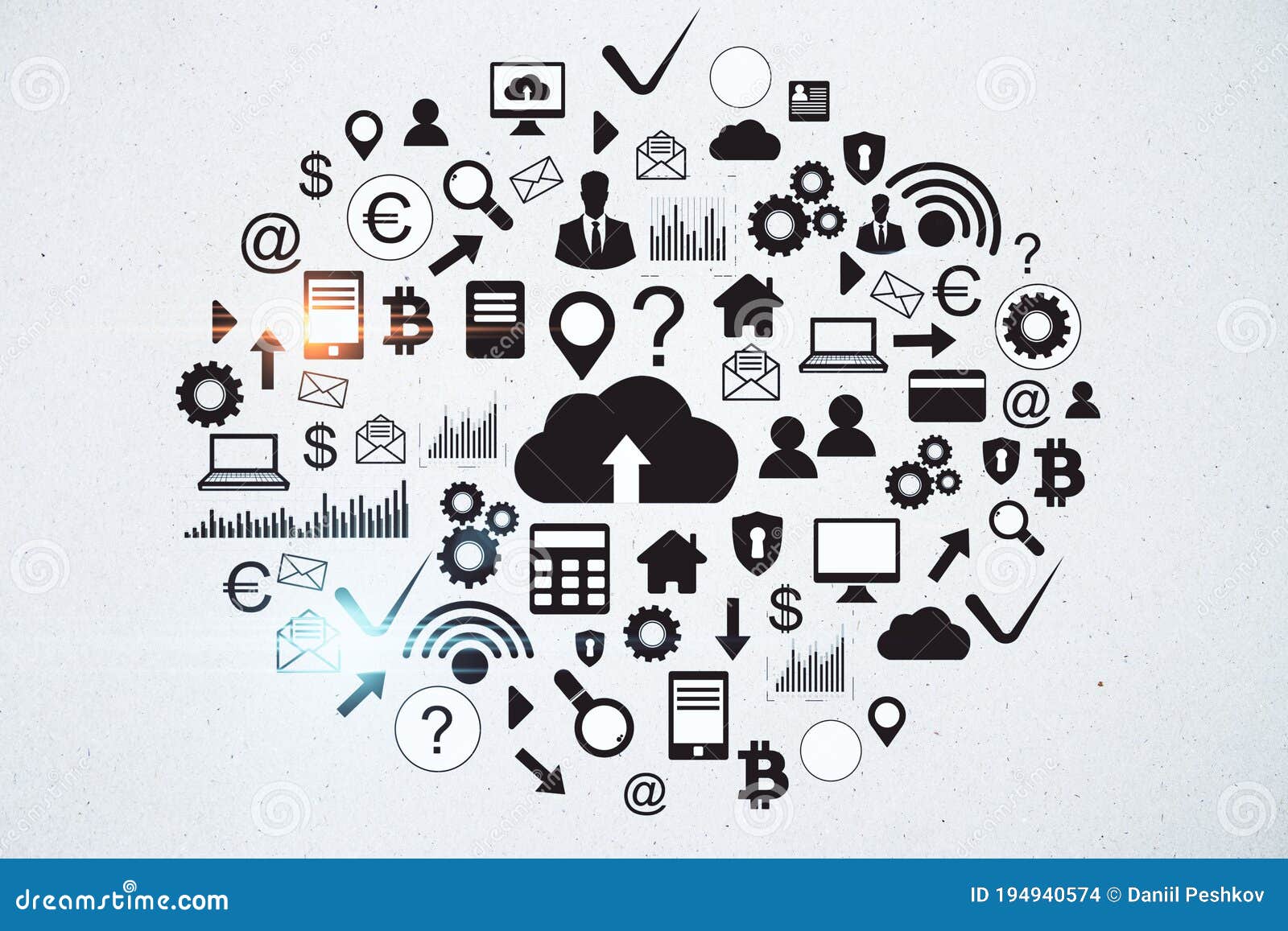 Diagrama De Computación En Nube De Dibujo En Pared De Concreto Stock de  ilustración - Ilustración de resplandeciente, personas: 194940574