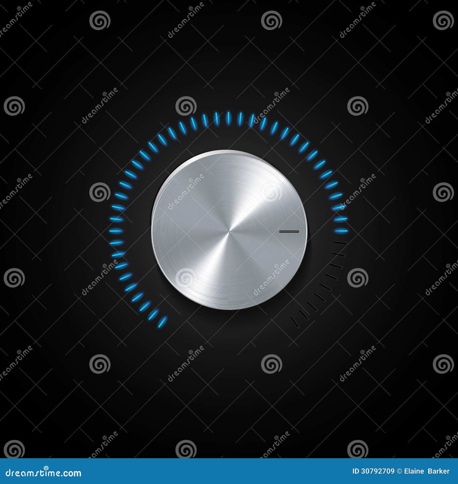 Dial and Glowing Blue Indicator Light Stock Vector Illustration of