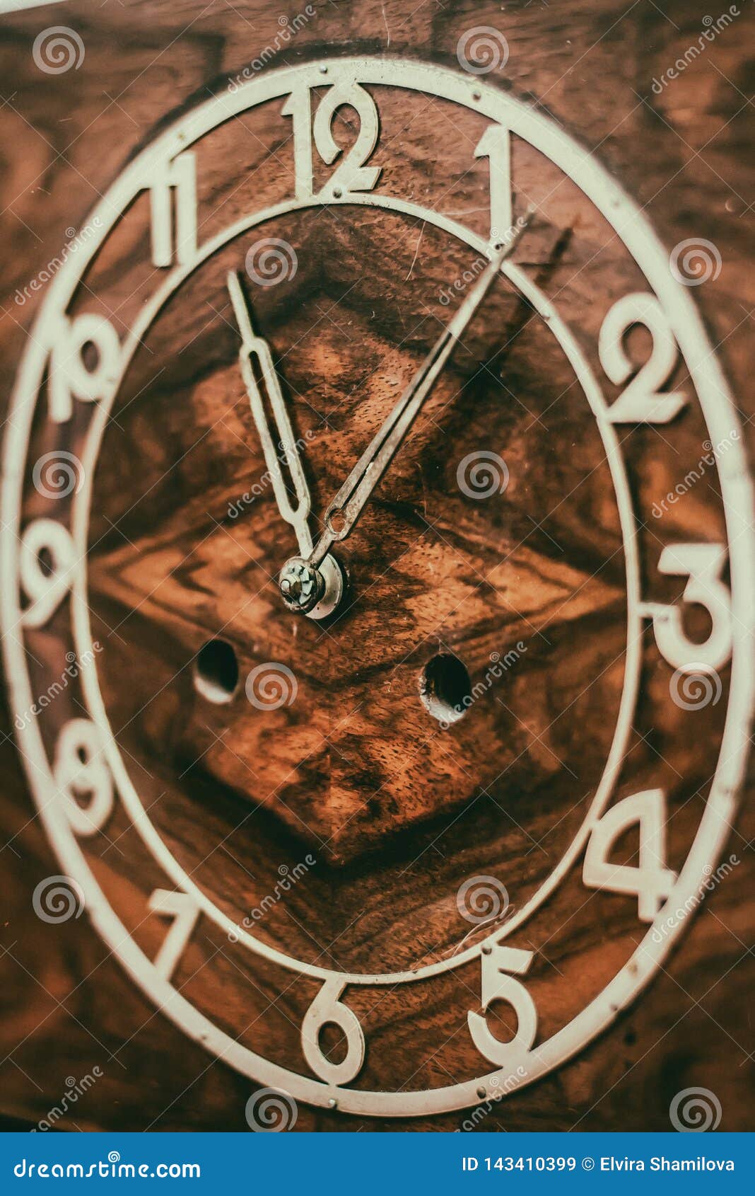Dial of old wooden clock stock image. Image of dial 143410399