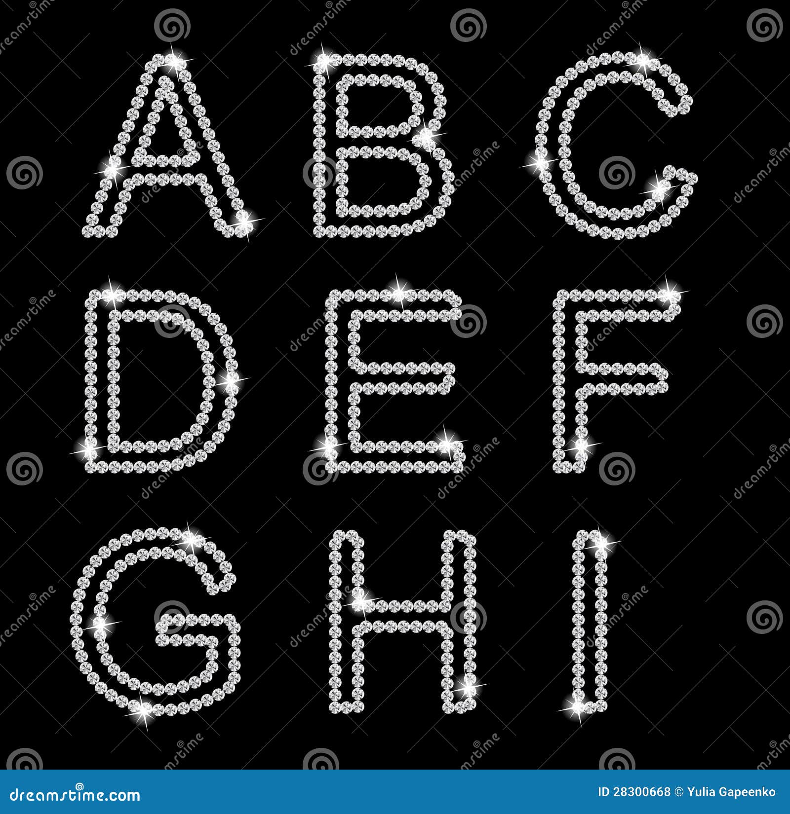 DiamantAlphabetvektorabbildung Vektor Abbildung Illustration von