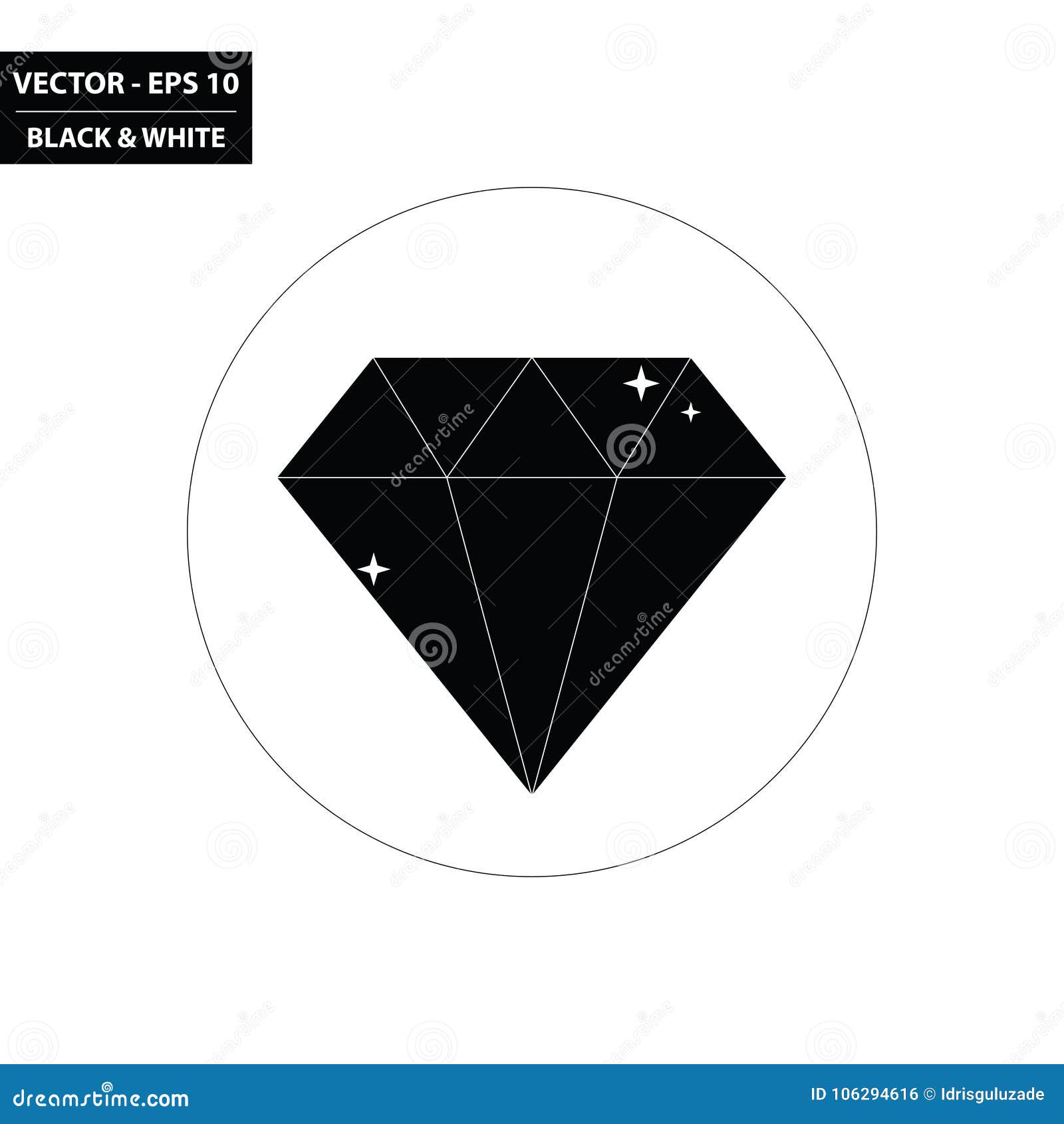 Diamond Icon Vector Black On White Background Stock Vector C Elenberg24 Mail Ru 111451596