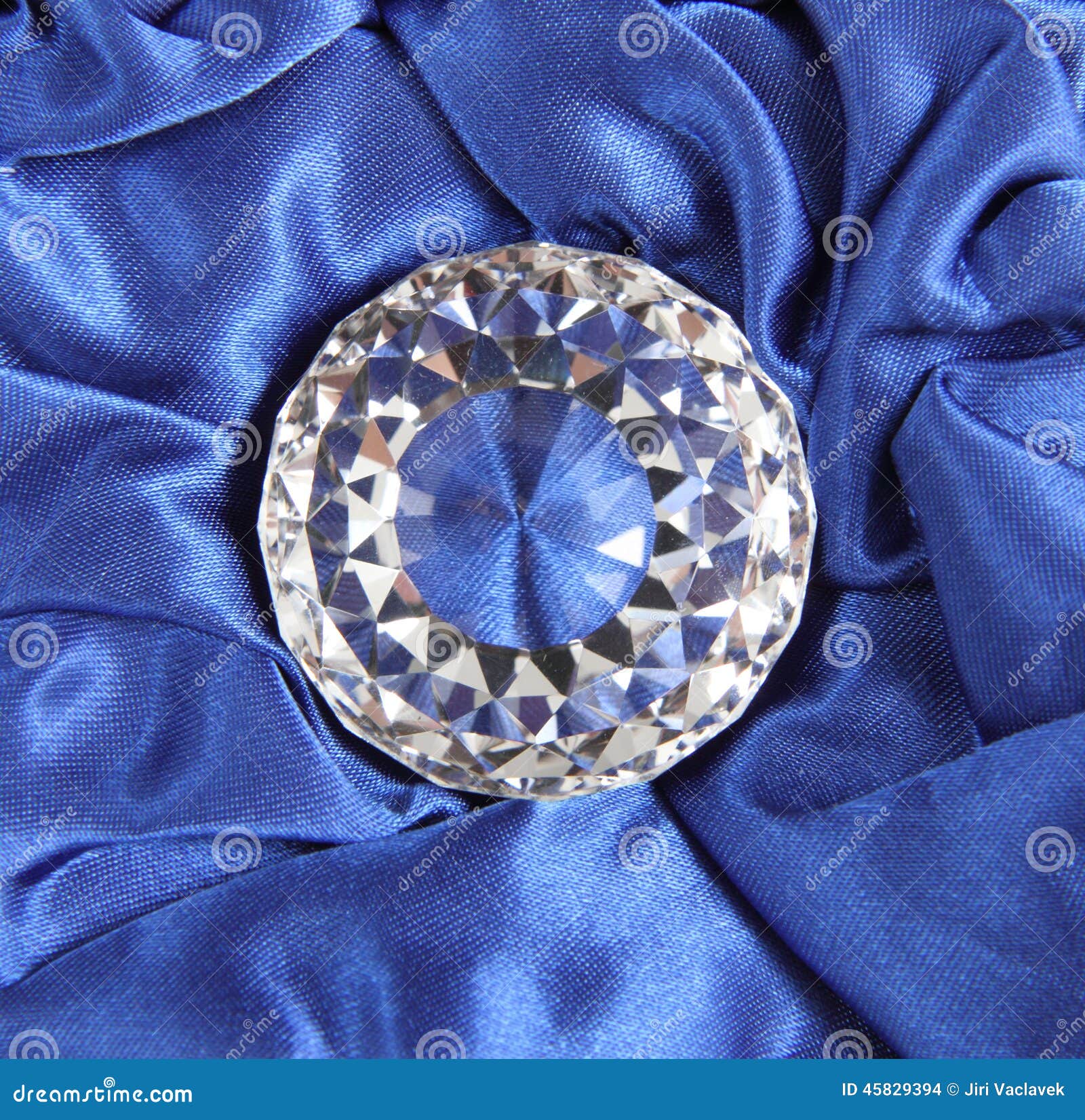 Diamond in the blue velvet stock photo. Image of crown 45829394