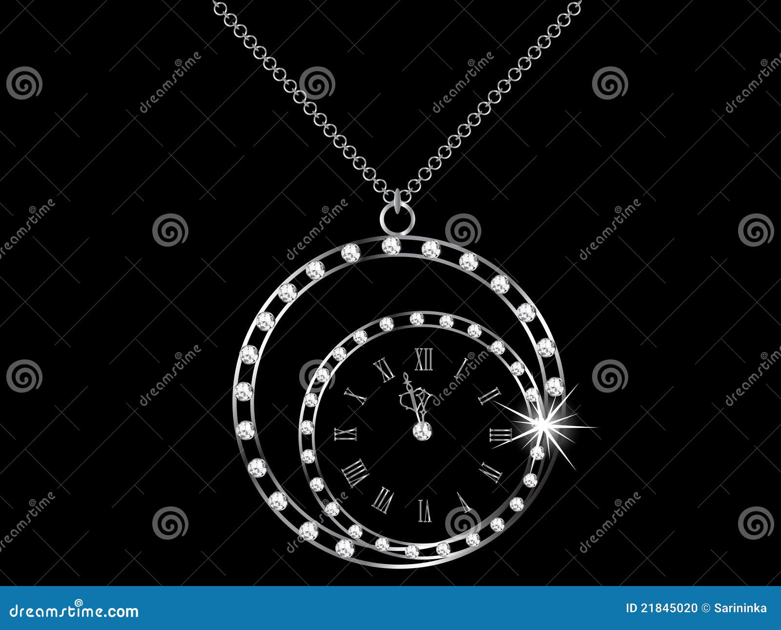 Clock Necklace Stock Illustrations 872 Clock Necklace Stock