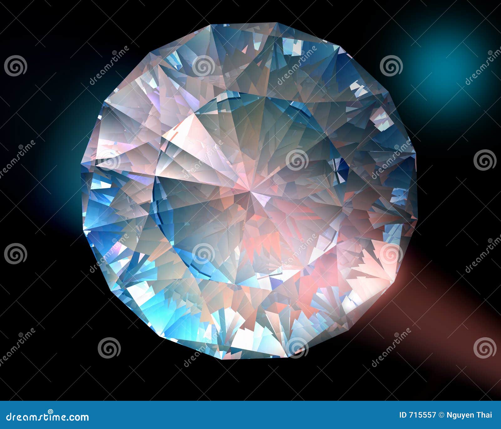Diamond in colorful lights stock illustration. Illustration of jewel