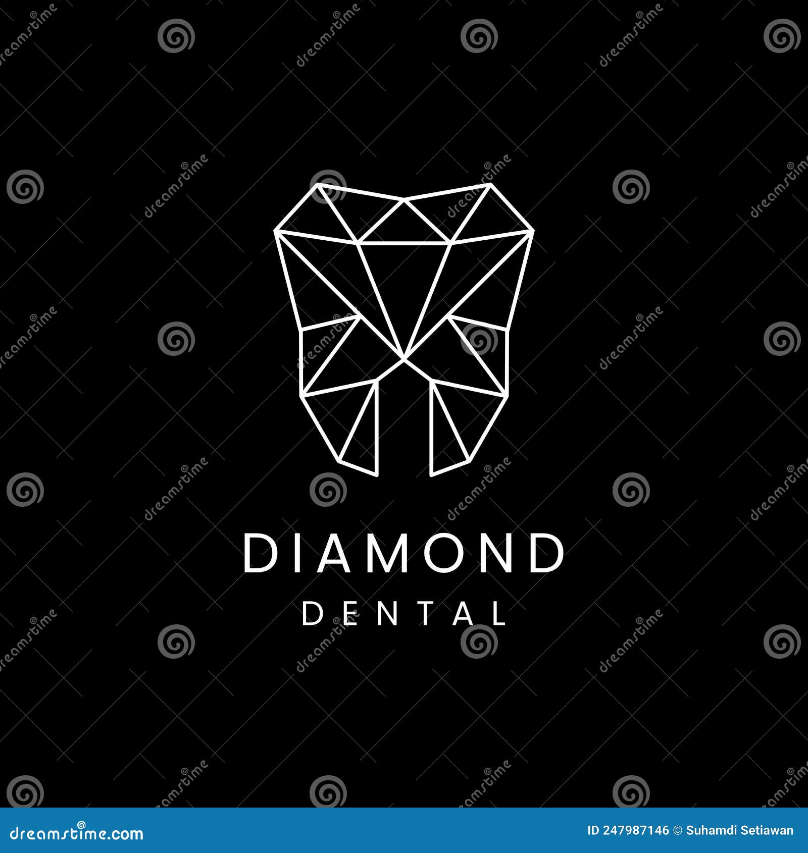 Diamond Dental Teeth Logo Design Vector Stock Vector Illustration of