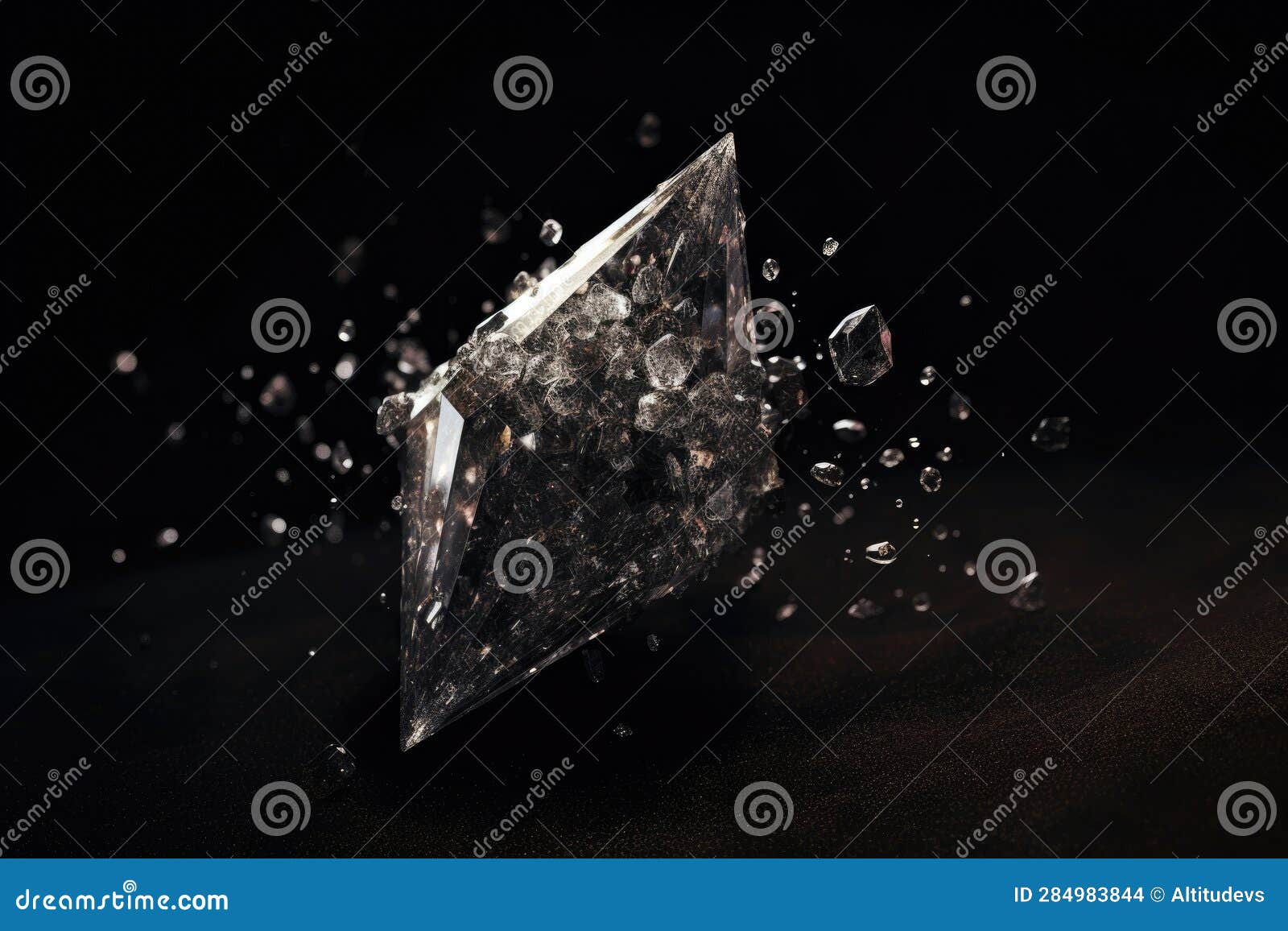 Diamond Dust on a Black Surface, Sparkling Stock Illustration