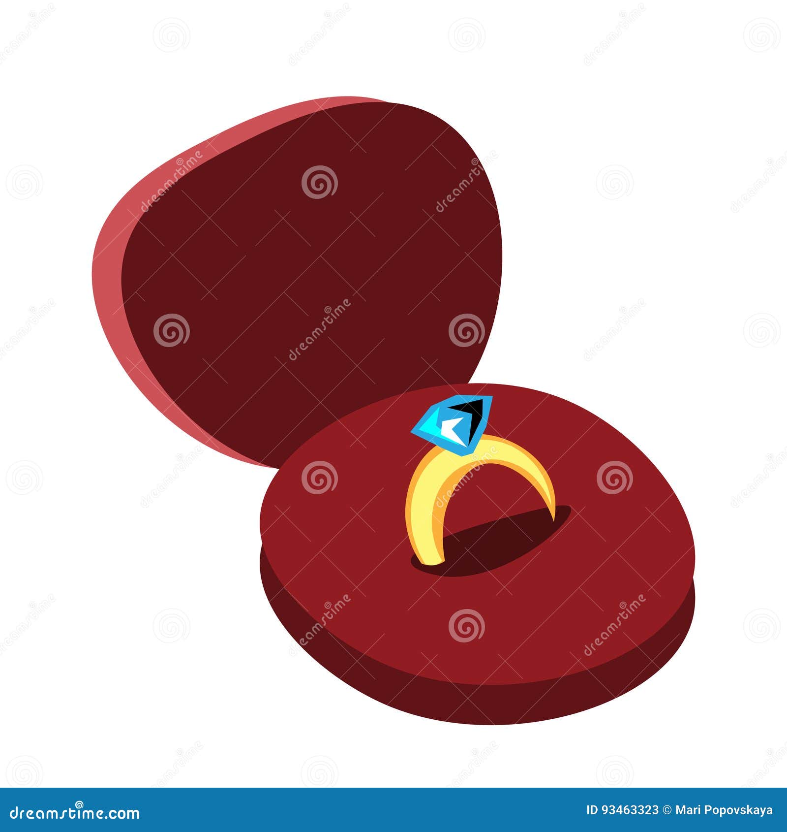 Diamond Engagement Ring in Box Stock Vector Illustration of design