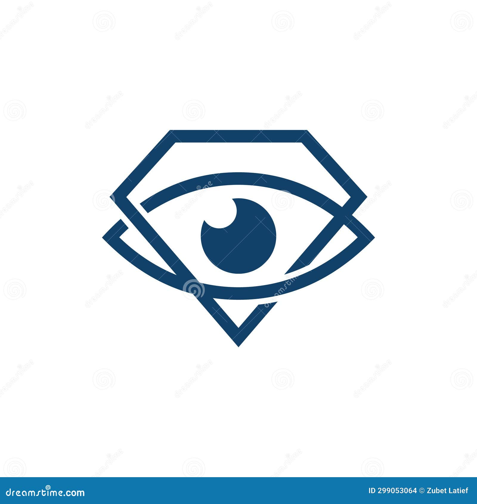 Diamond with Eye Logo Line Symbol Identity, Logos, Logotype Element for