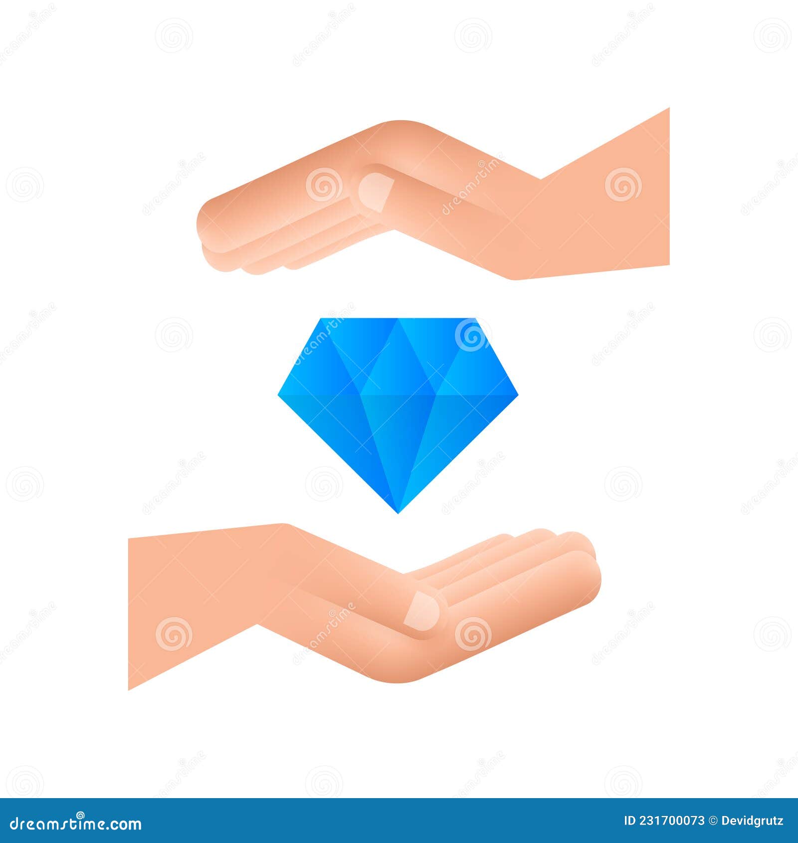 Diamond with Hand Icon Design. Diamond with Hand Icon in Trendy Flat