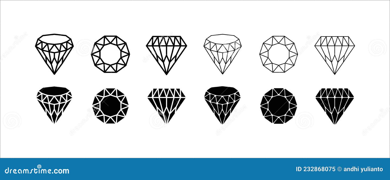 Diamond Icon Set. Diamond Vector Icons Symbol Design Collection Stock Vector - Illustration wedding, wealthy: 232868075