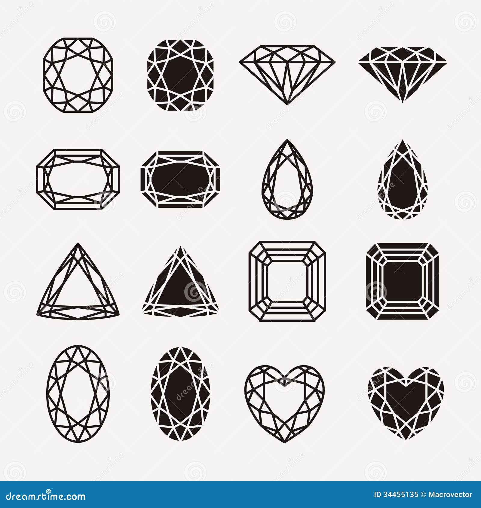 Diamond icons stock vector. Illustration of success, royal - 34455135