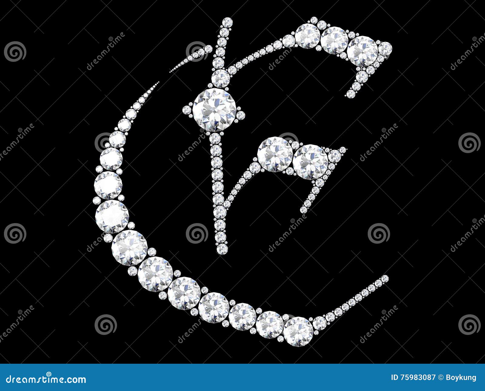 Diamond Letters with Gemstones Stock Illustration Illustration of