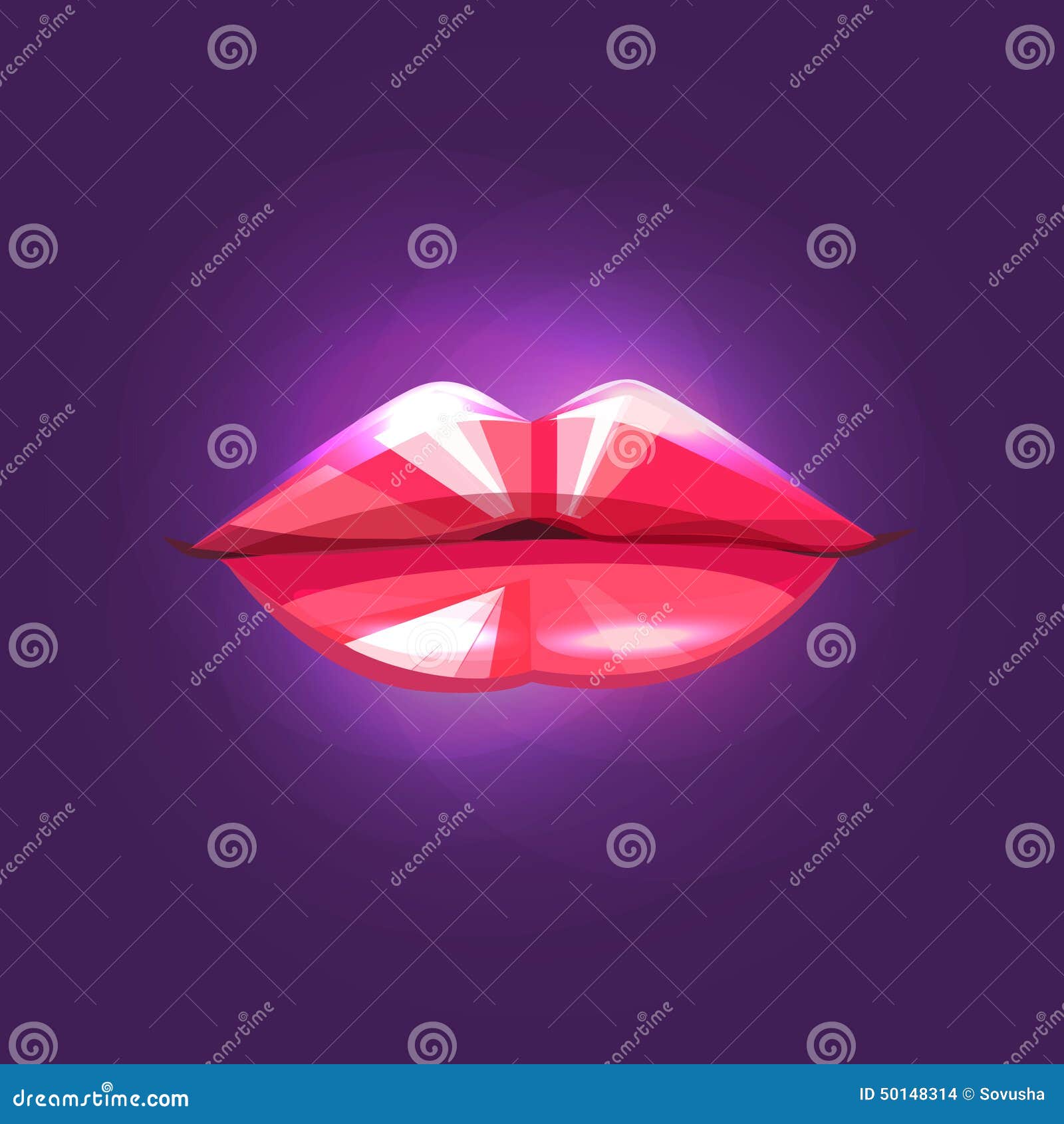 Diamond Lips On Purple Background. Stock Vector Image 50148314