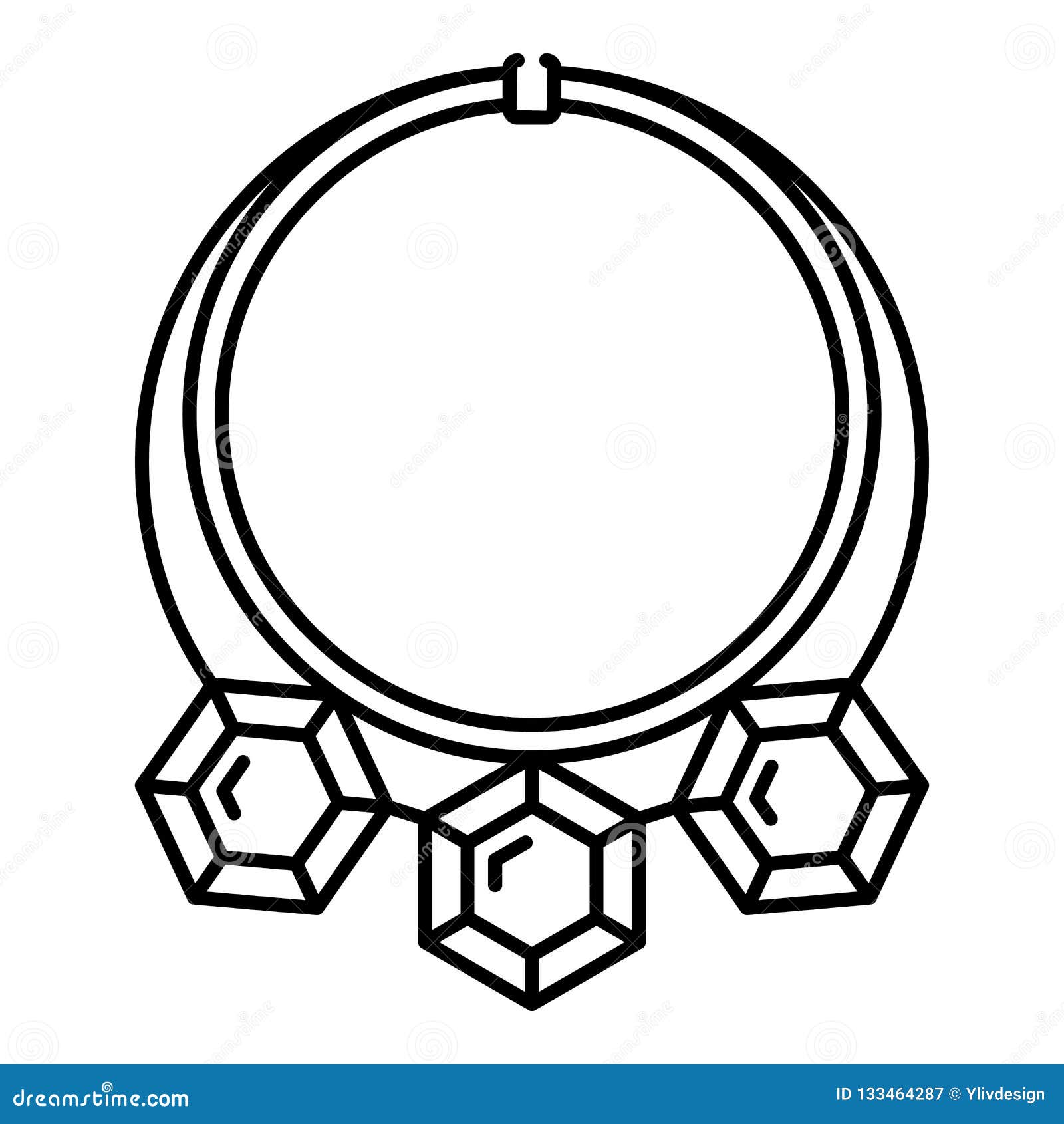 Diamond Necklace Icon, Outline Style Stock Vector - Illustration of ...
