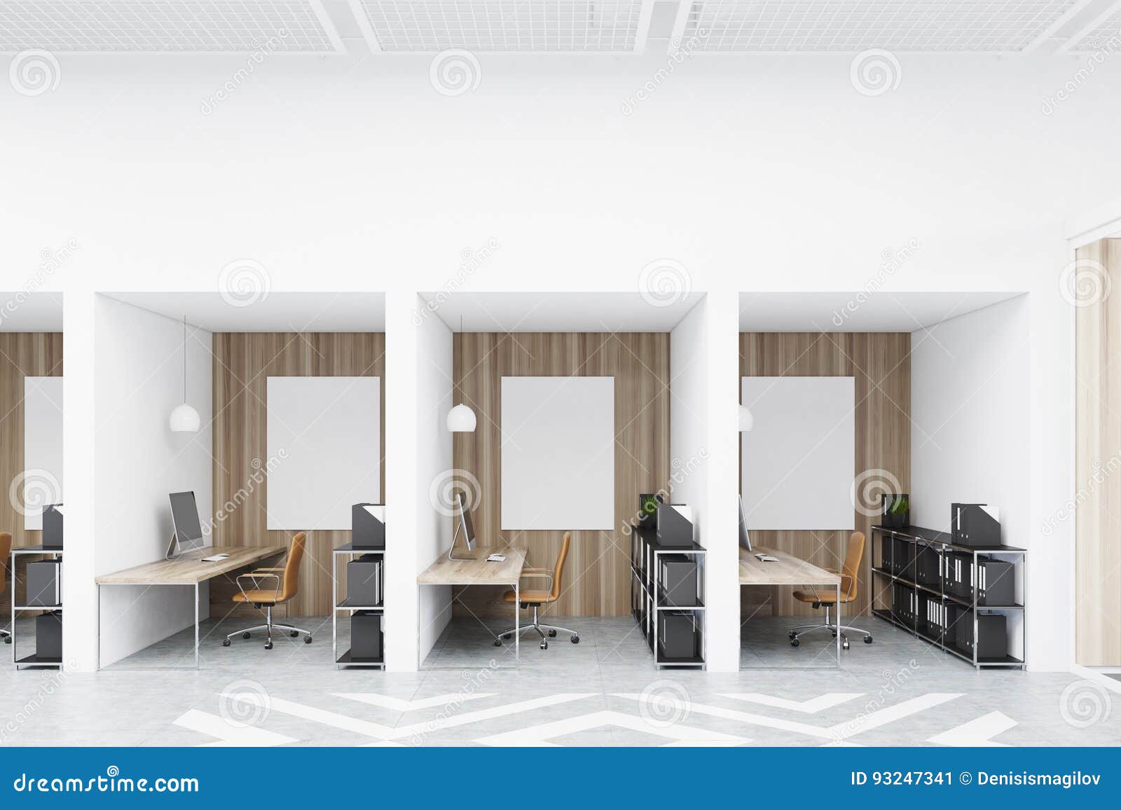 Diamond Office Cubicles With Pictures Stock Illustration