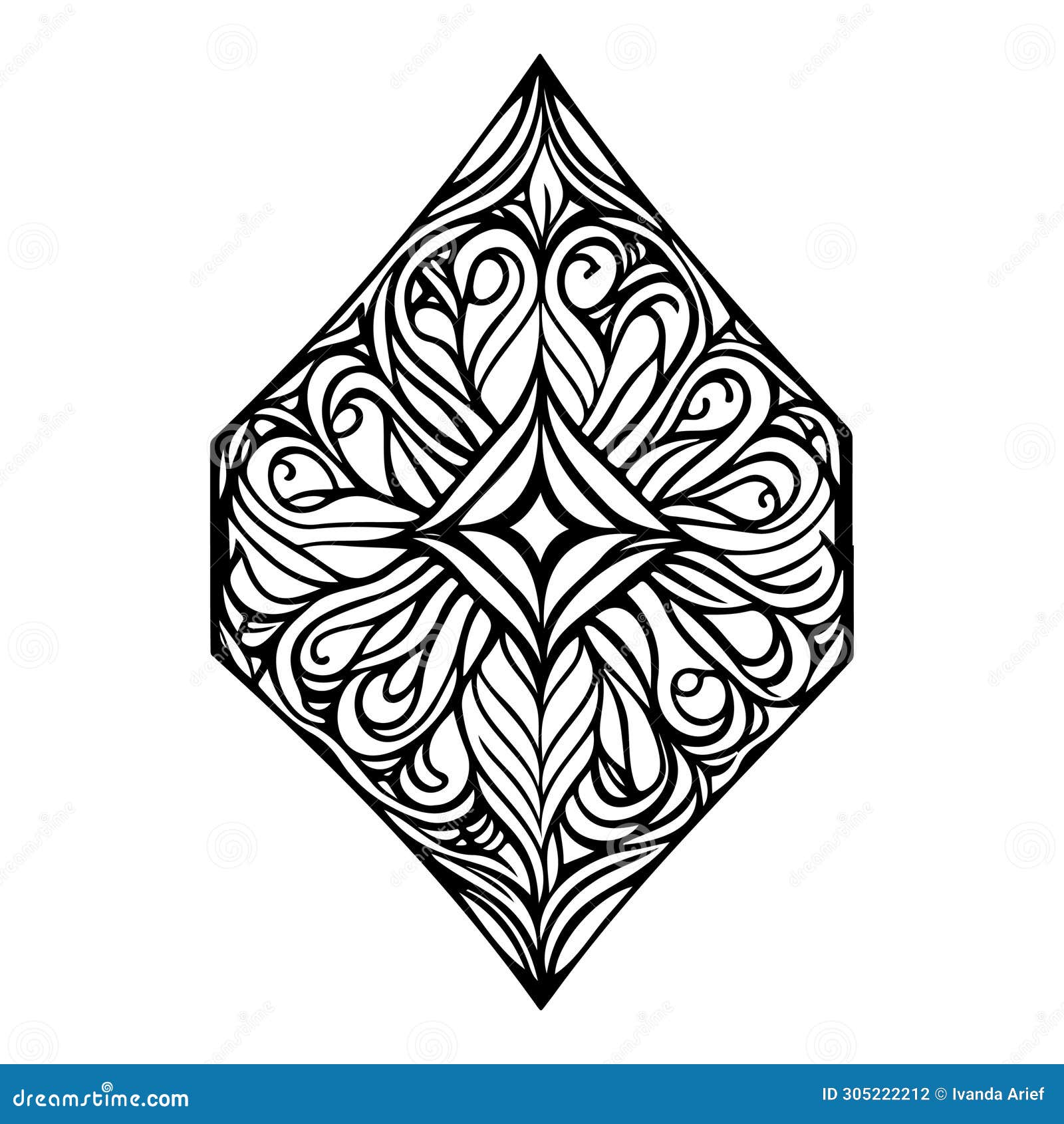 Diamond Pattern Ornament Batik Design Element Illustration Stock