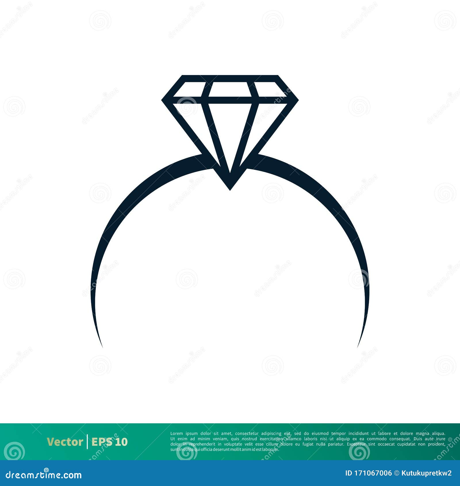 Diamond Ring Icon Vector Logo Template Illustration Design EPS 10 Stock