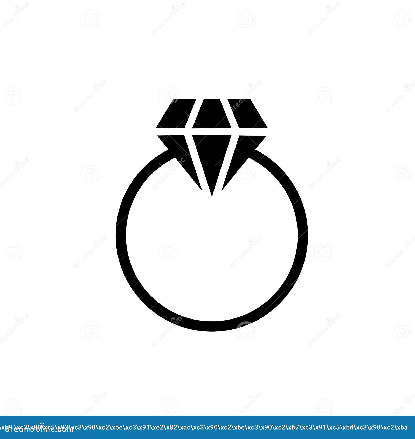 Diamond Ring Icon on a White Background Vector Illustration Stock ...