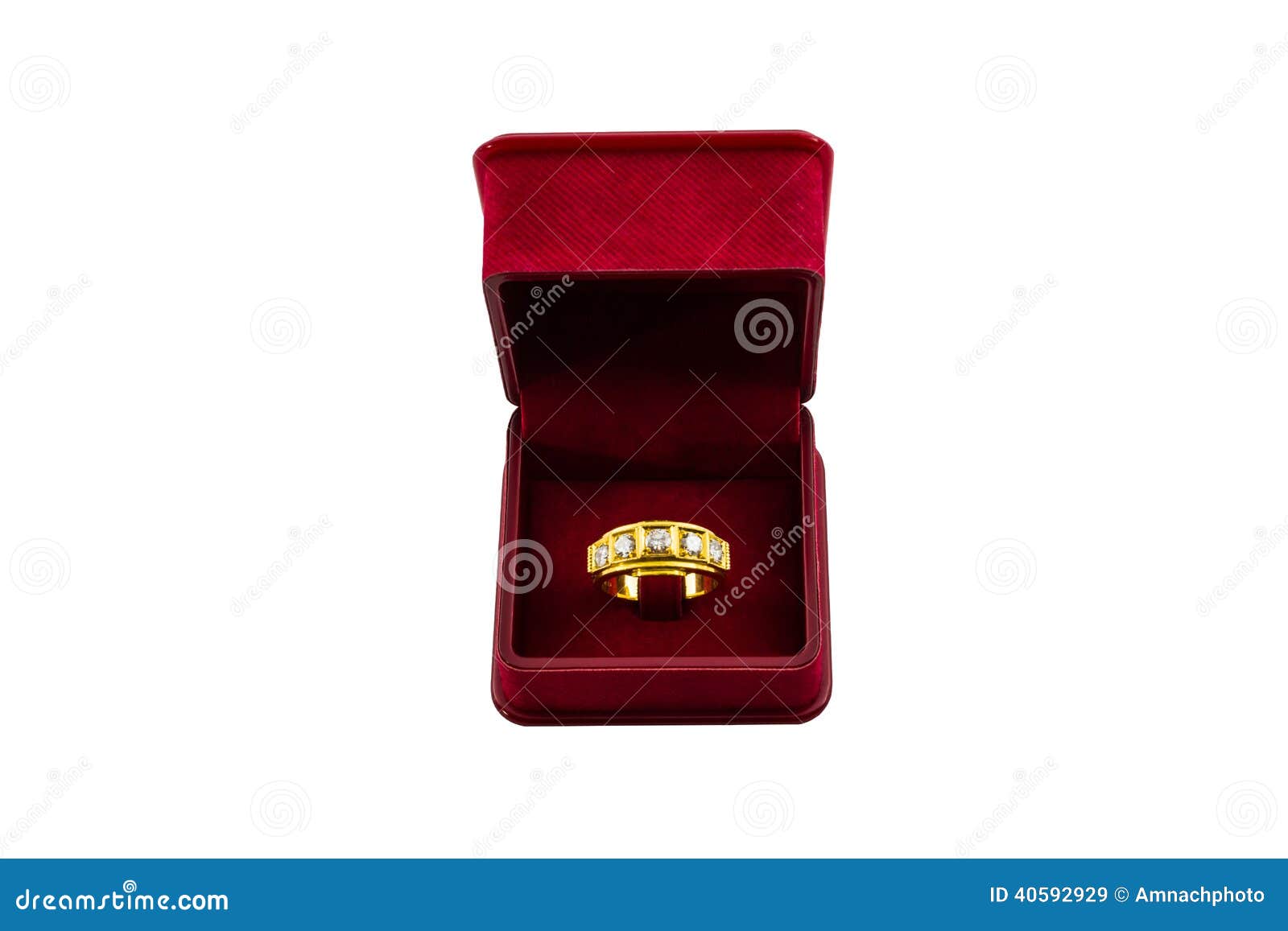 Diamond Ring in Jewelry Box Red. Stock Image Image of precious, copy