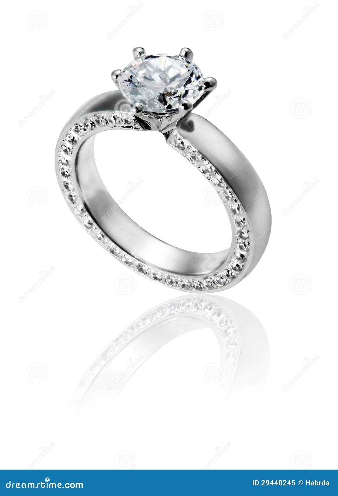 Diamond Ring on White Background Stock Image - Image of devotion ...