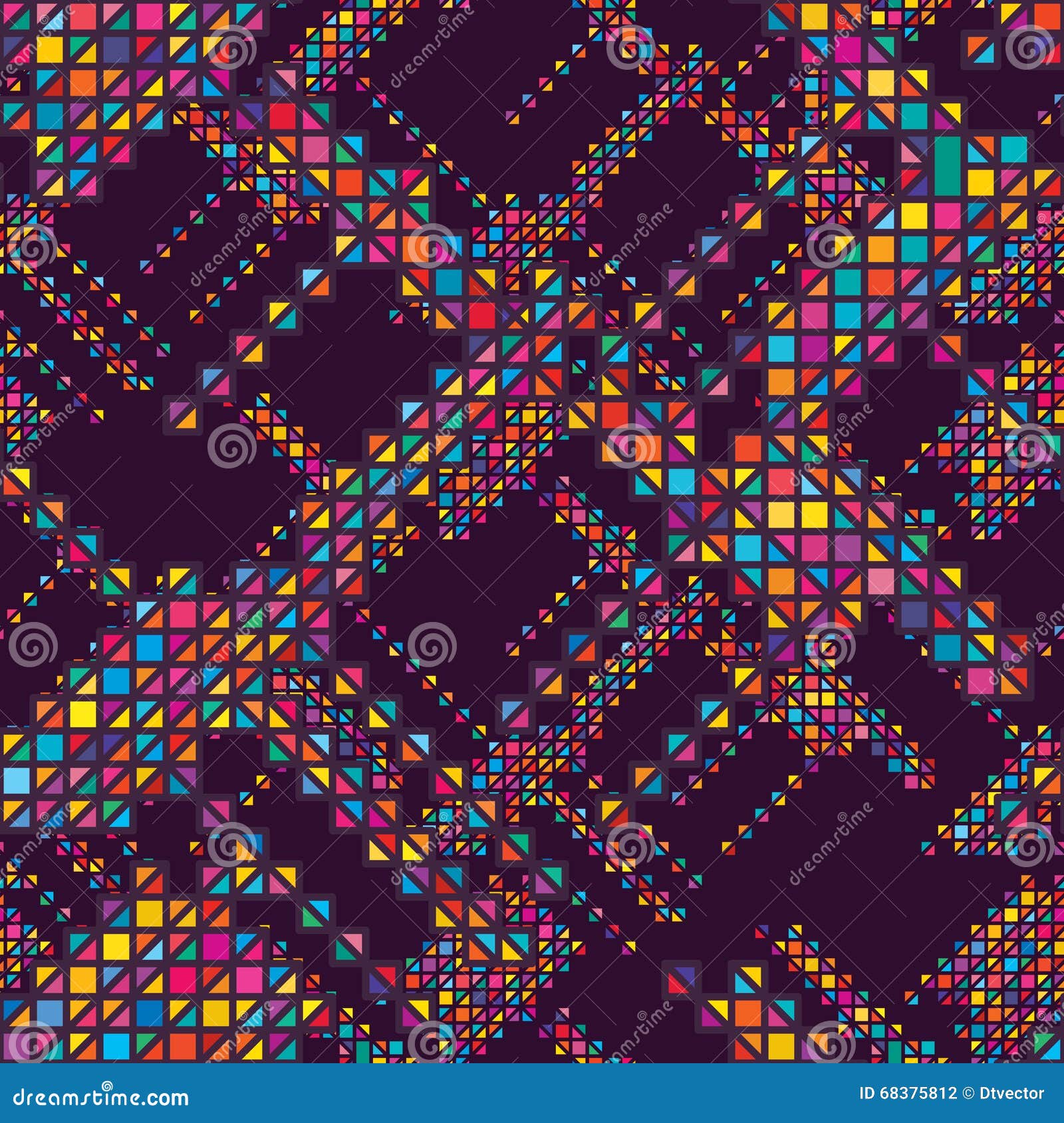 Diamond Shape Half Seamless Pattern Stock Vector - Illustration of ...