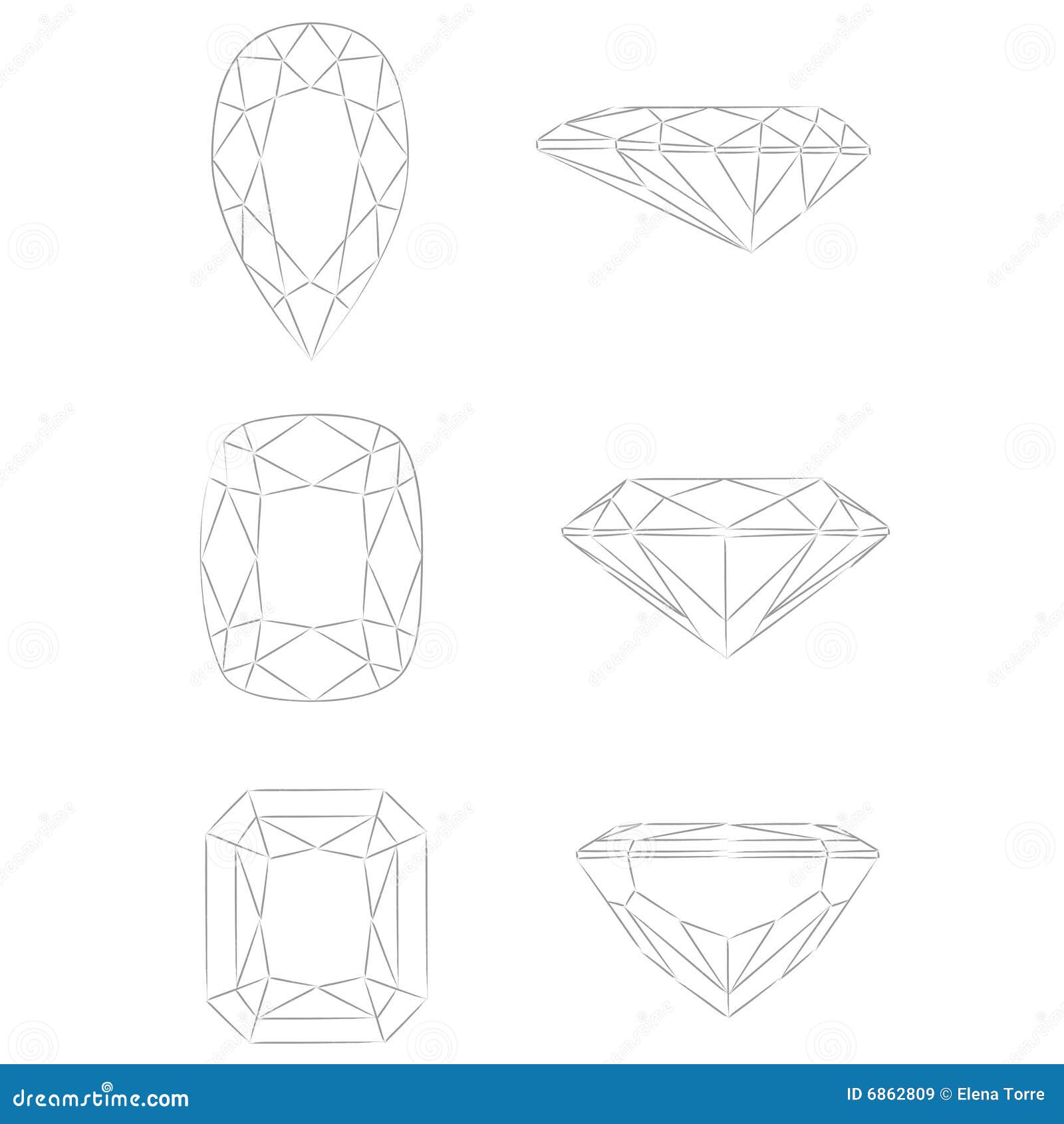 diamond s : pear - cushion - radiant