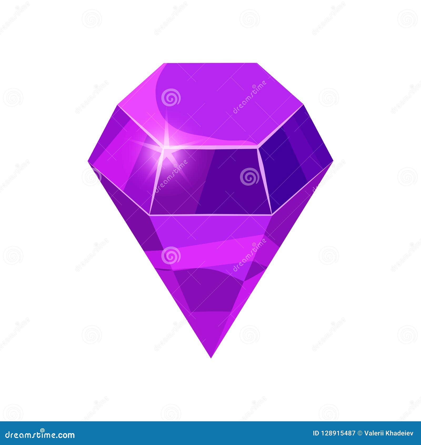 Diamond Sparkling Shining Purple Color Isolated On White Background Cartoon Style Vector Illustration Stock Vector Illustration Of Clipart Glow