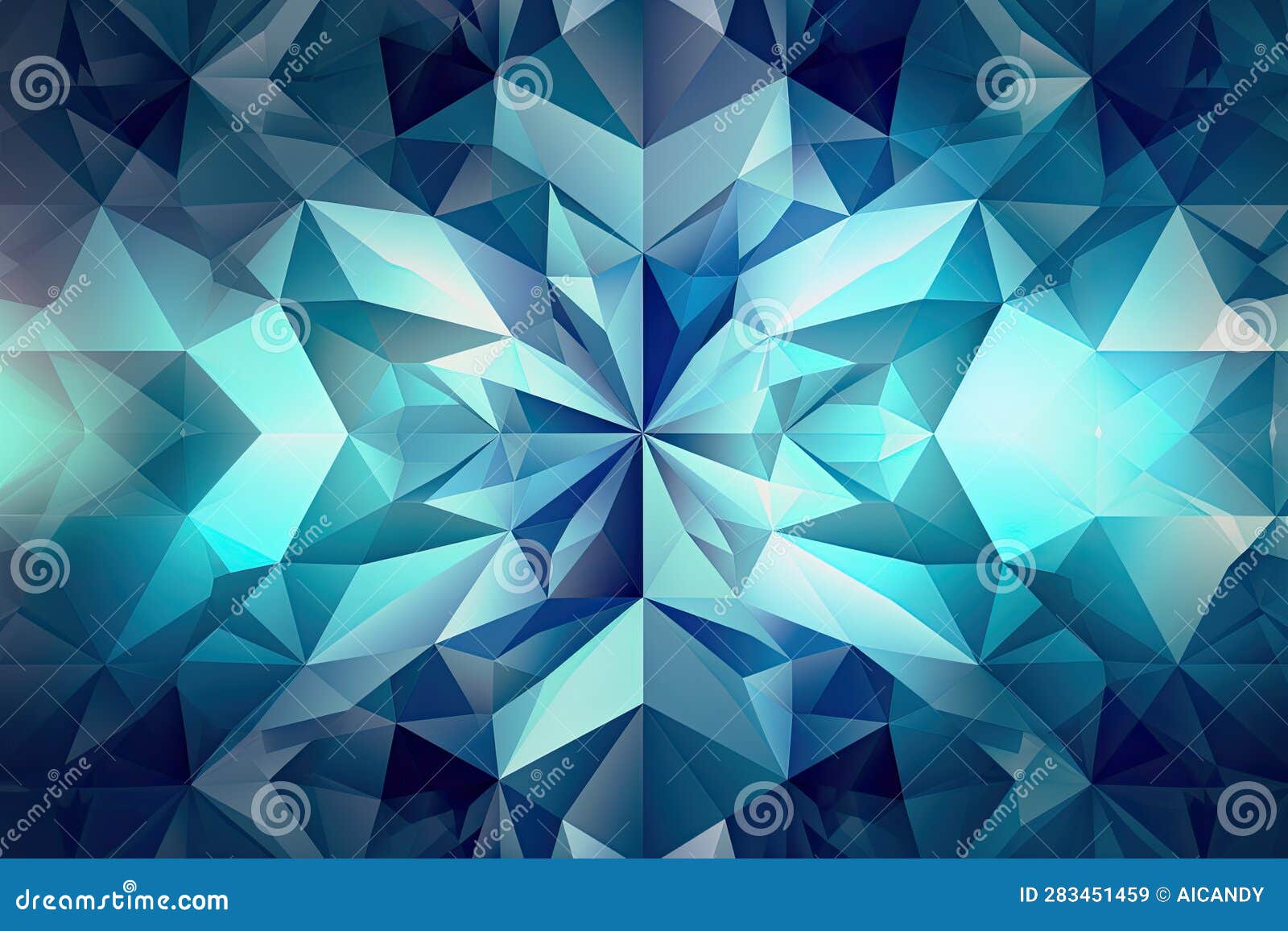 Diamond Starburst Pattern with a Cool Blue Hue Stock Illustration