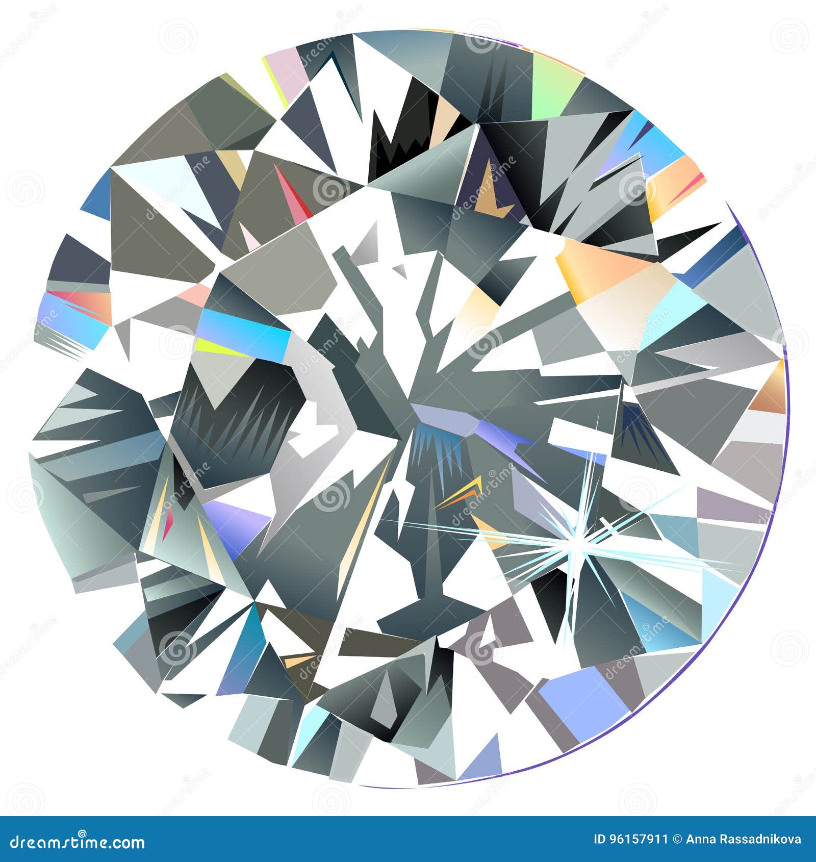 Mursten sponsor køkken Diamond top view stock vector. Illustration of crystal - 96157911