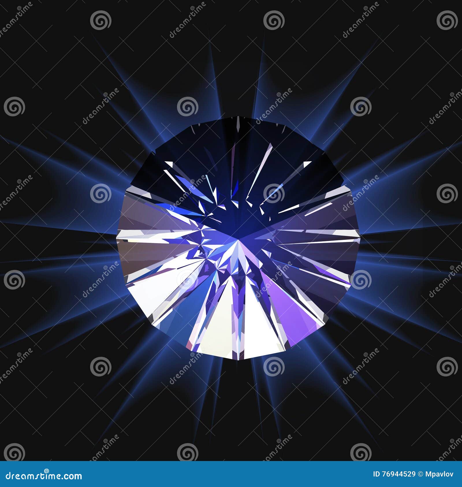 Diamond in Top View. Vector Illustration Stock Vector - Illustration of