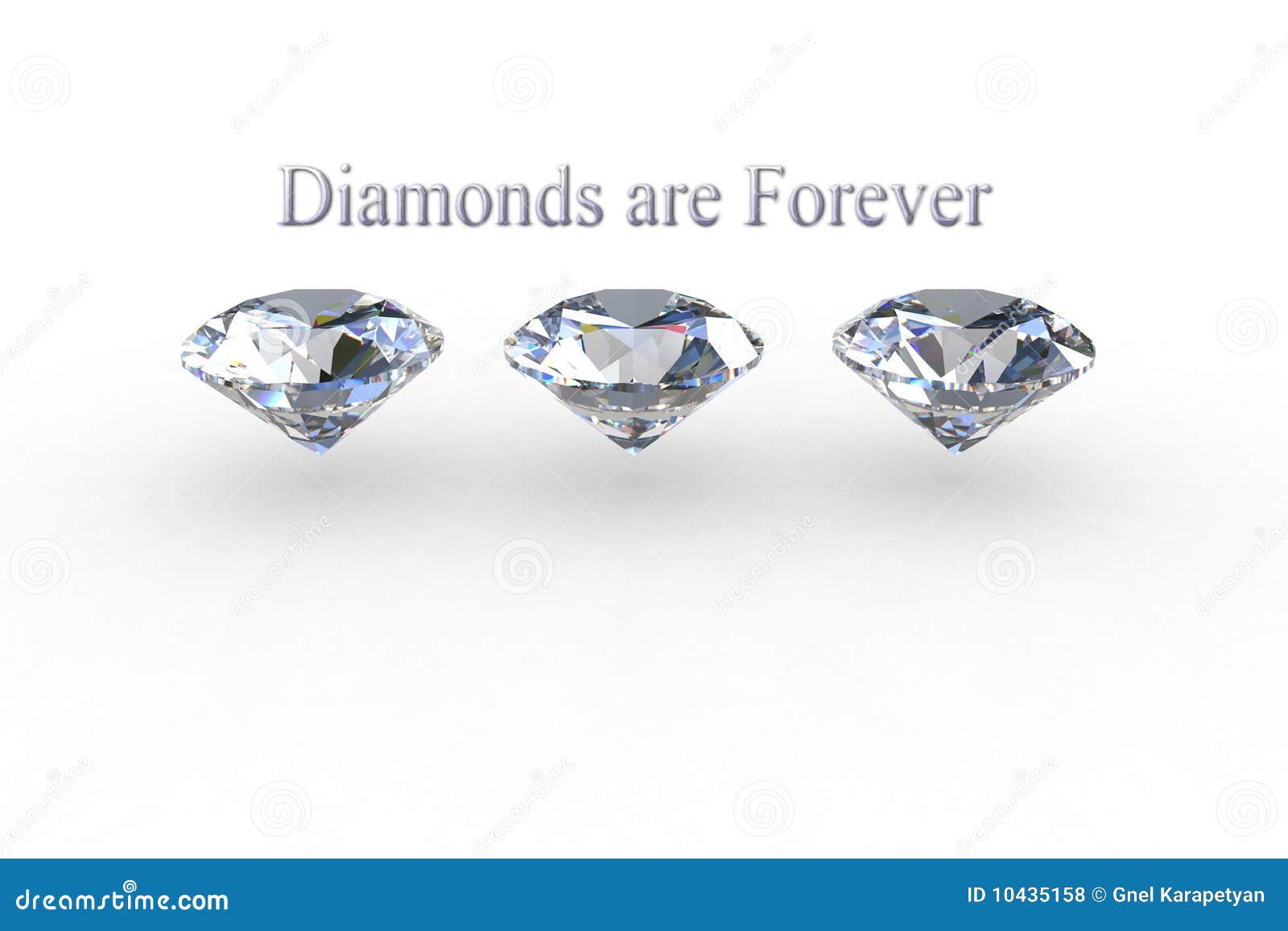 diamonds are forever - set of three diamond gems