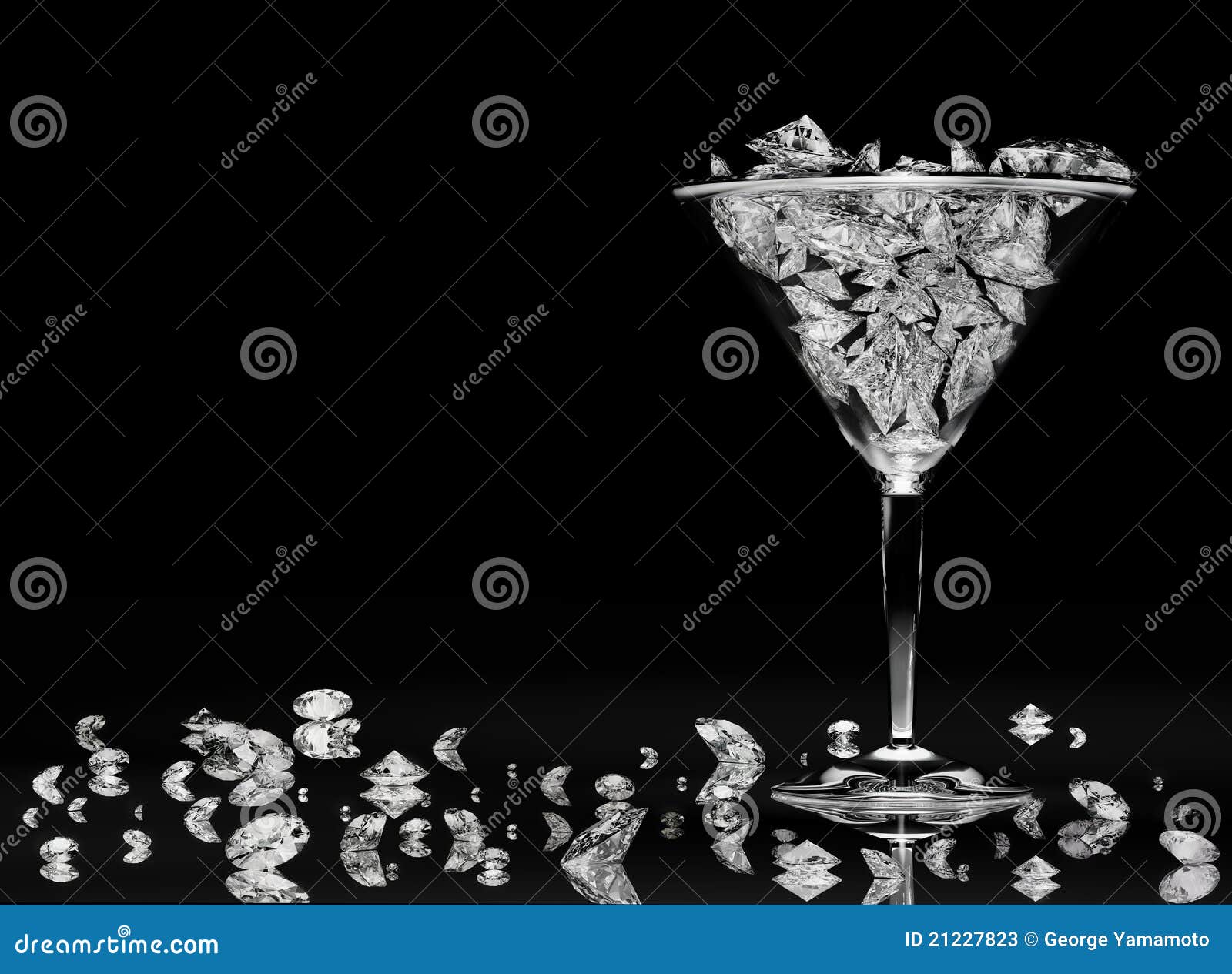 diamonds in a martini glass