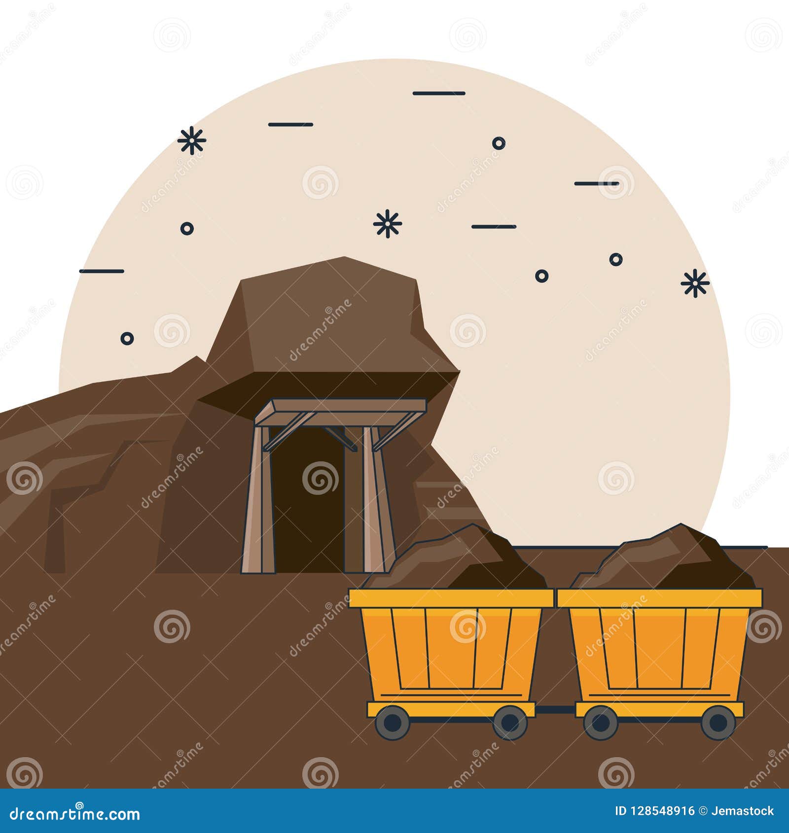 Diamonds mining cartoons stock vector. Illustration of rock - 128548916