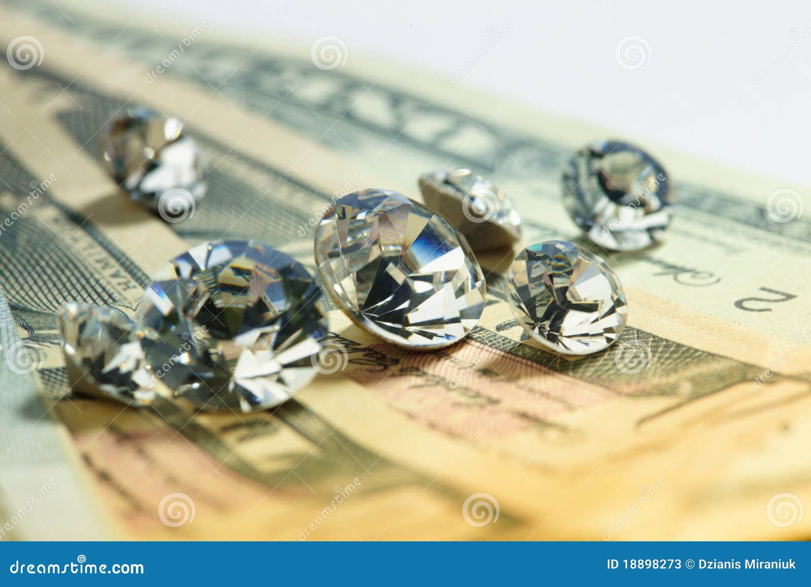 Diamonds and money stock image. Image of luxury, precious 18898273