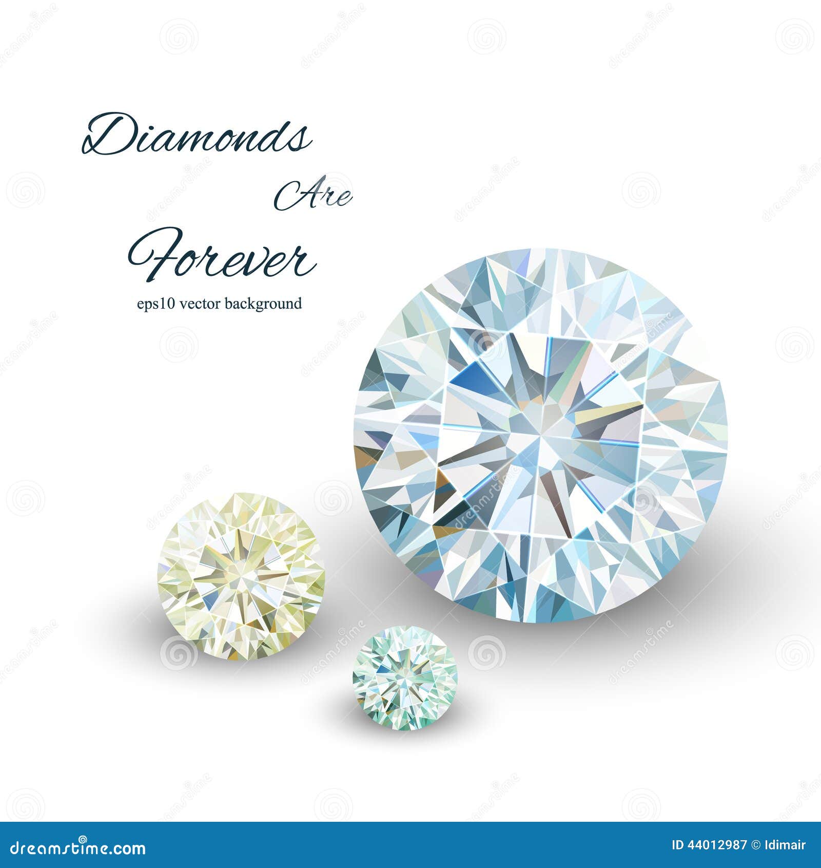 Vector Diamonds Card Design. Crystals Or Diamonds Wedding Invitation ...